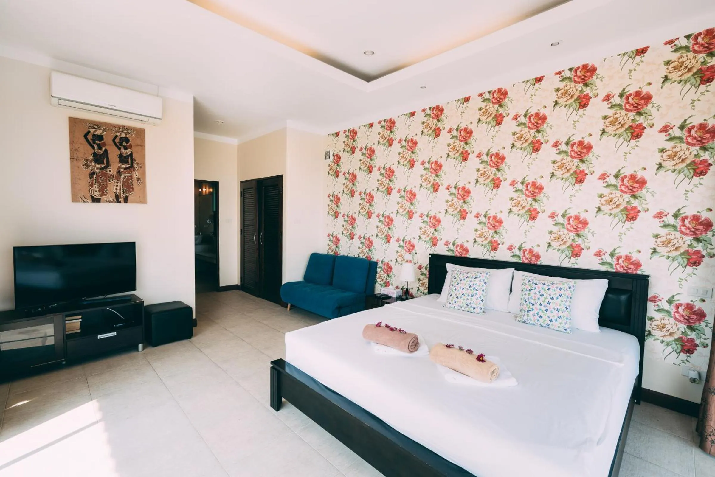 Bed in Lilu Villa In Lamai
