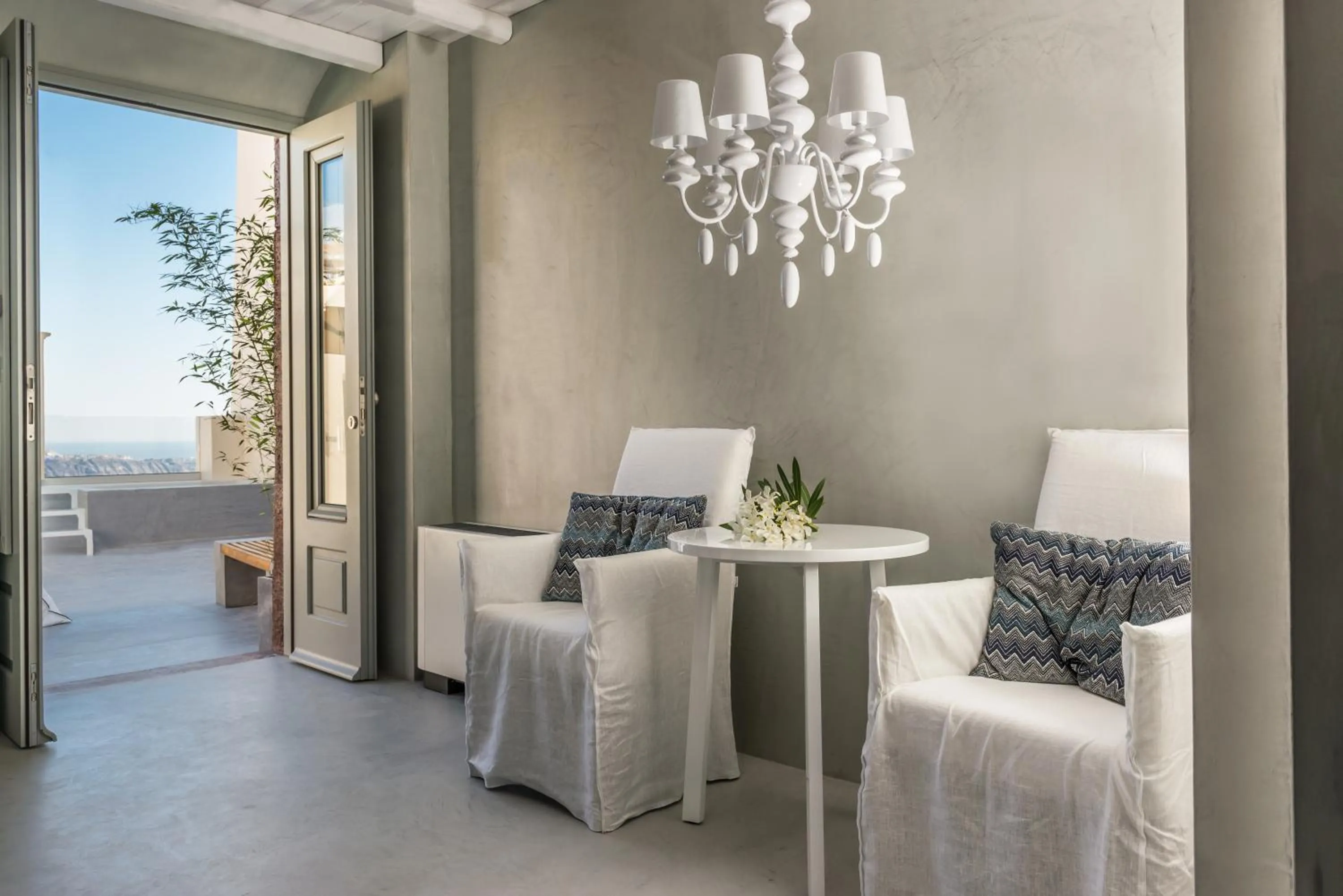 Seating area in Mythical Blue Luxury Suites