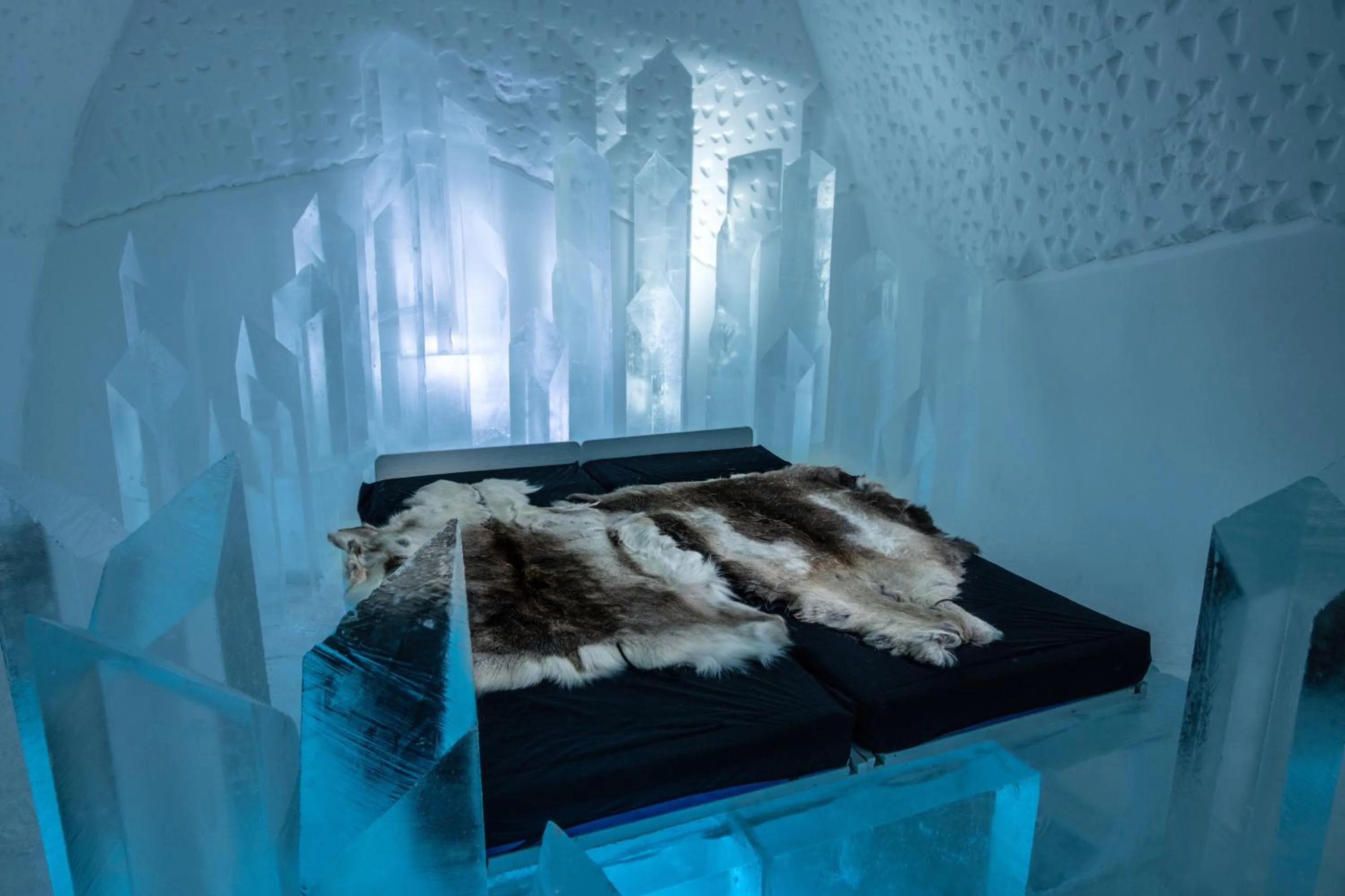 Photo of the whole room, Bed in IceHotel
