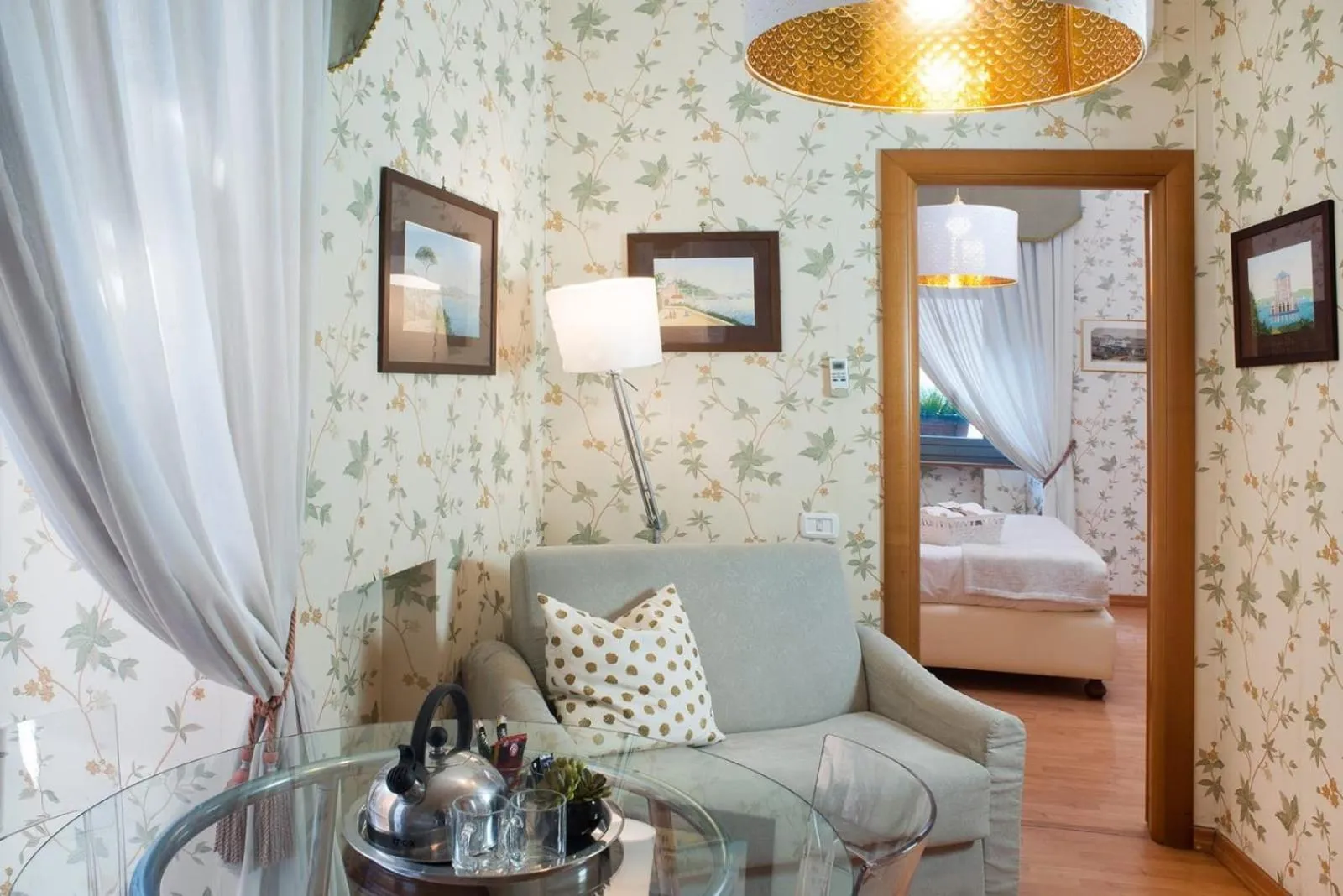 Living room, Bed in Residenza Echia