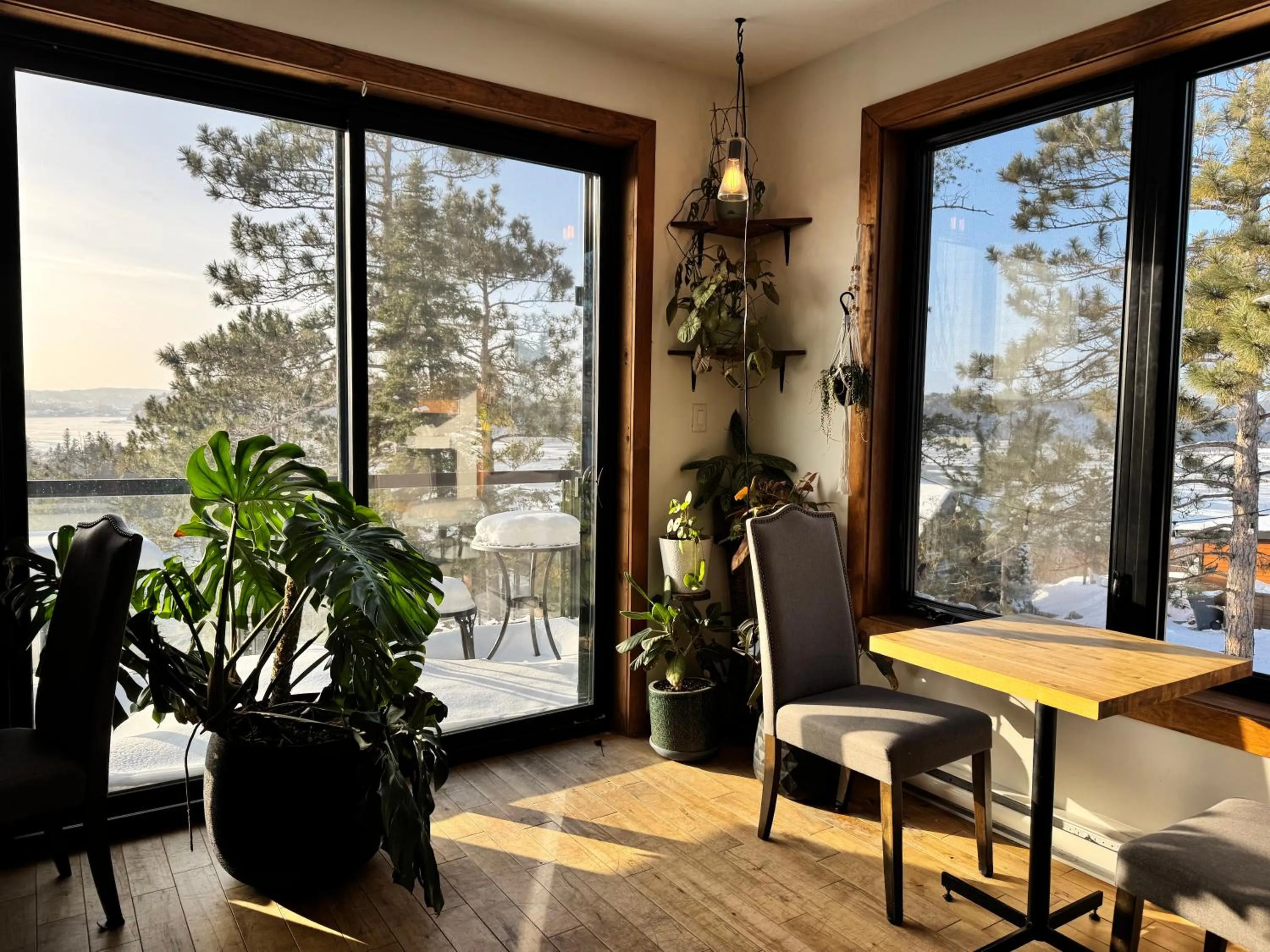 Communal lounge/ TV room in Gîte du Haut des Arbres