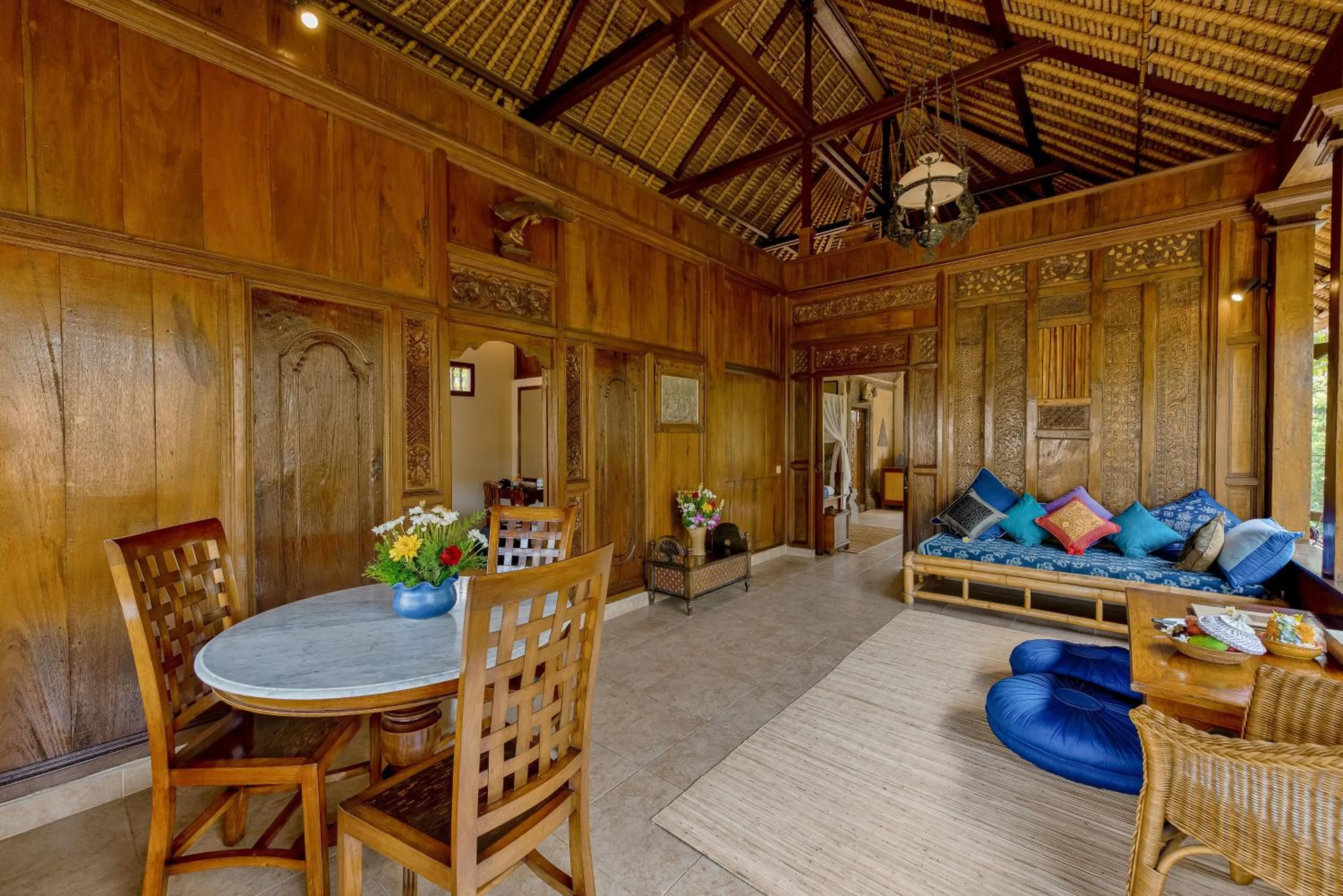 Seating area in Kebun Indah Ubud