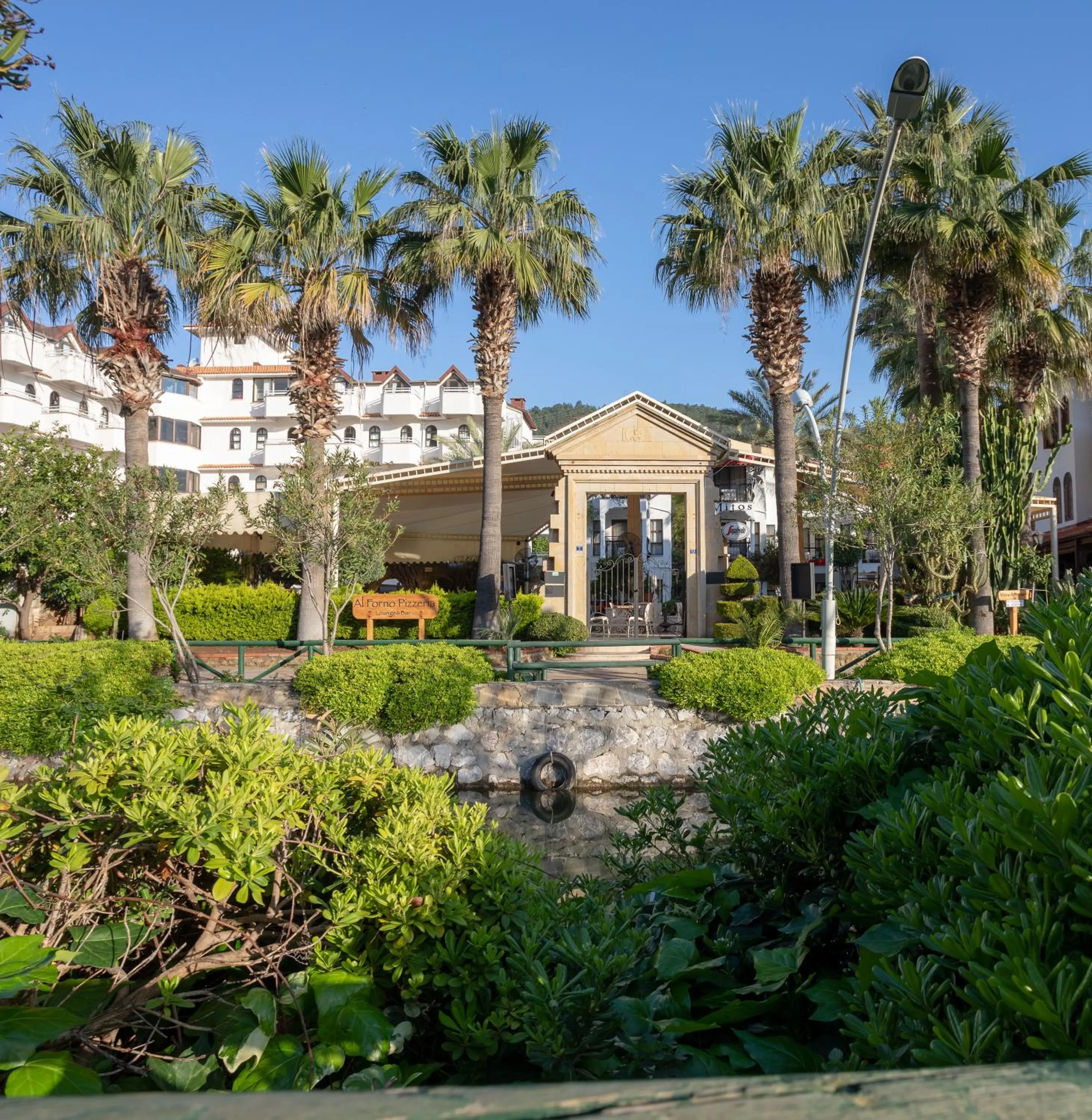 Garden view in Mitos Apartments