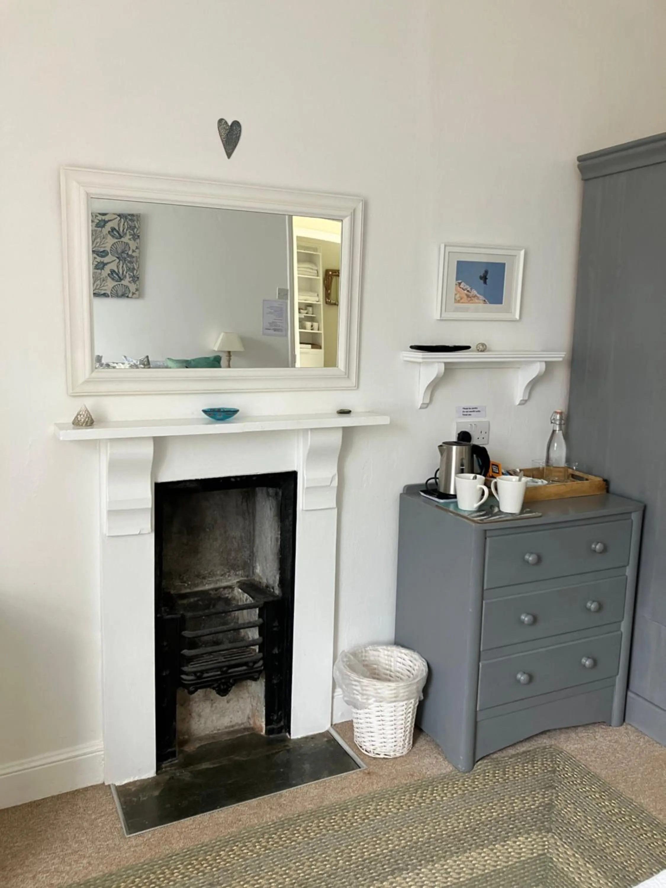 fireplace in The Old Post House B&B