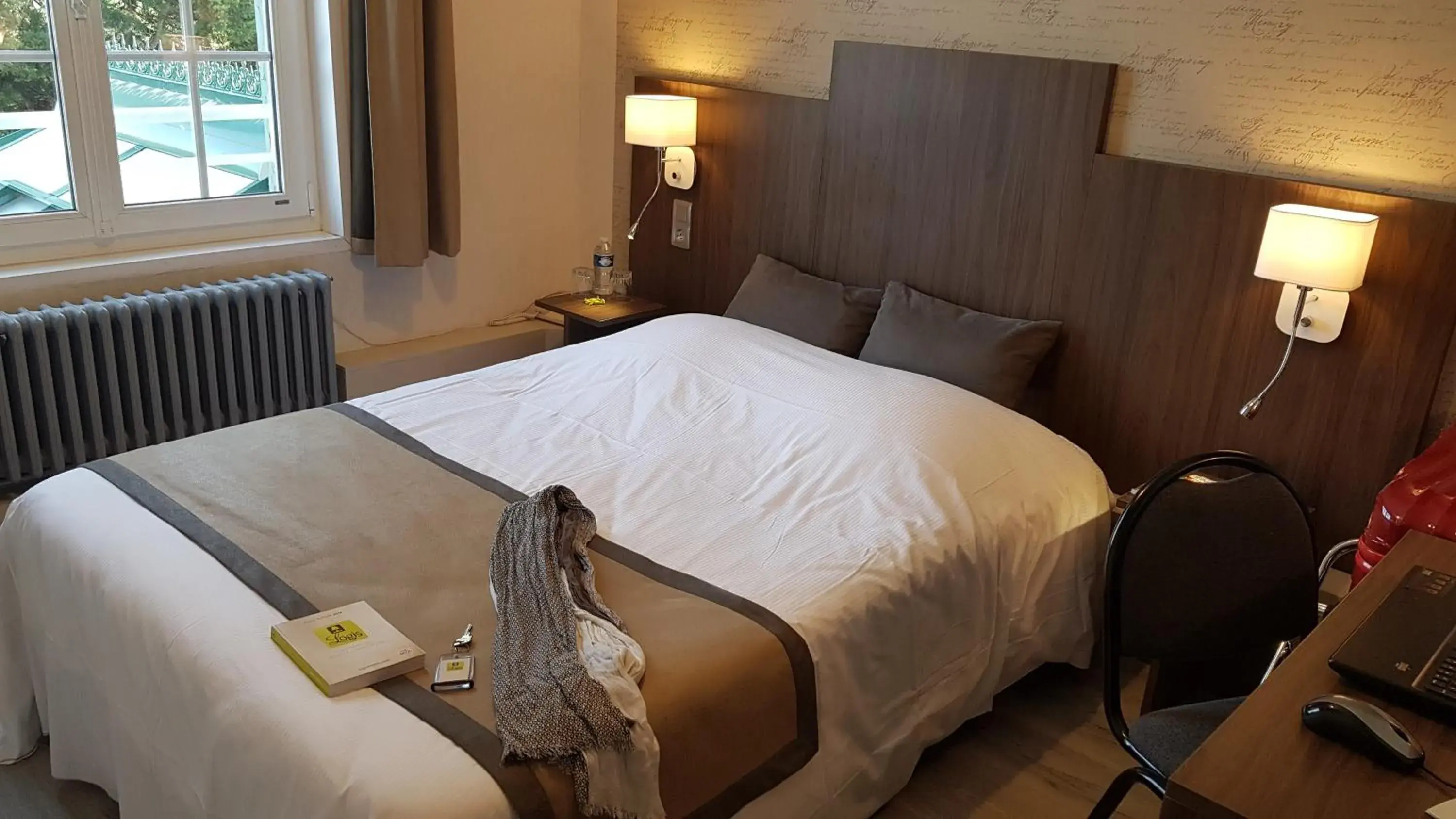 Bedroom, Bed in Logis - Hotel Restaurant La Sapinière Bedroom, Bed in Logis - Hotel Restaurant La Sapinière