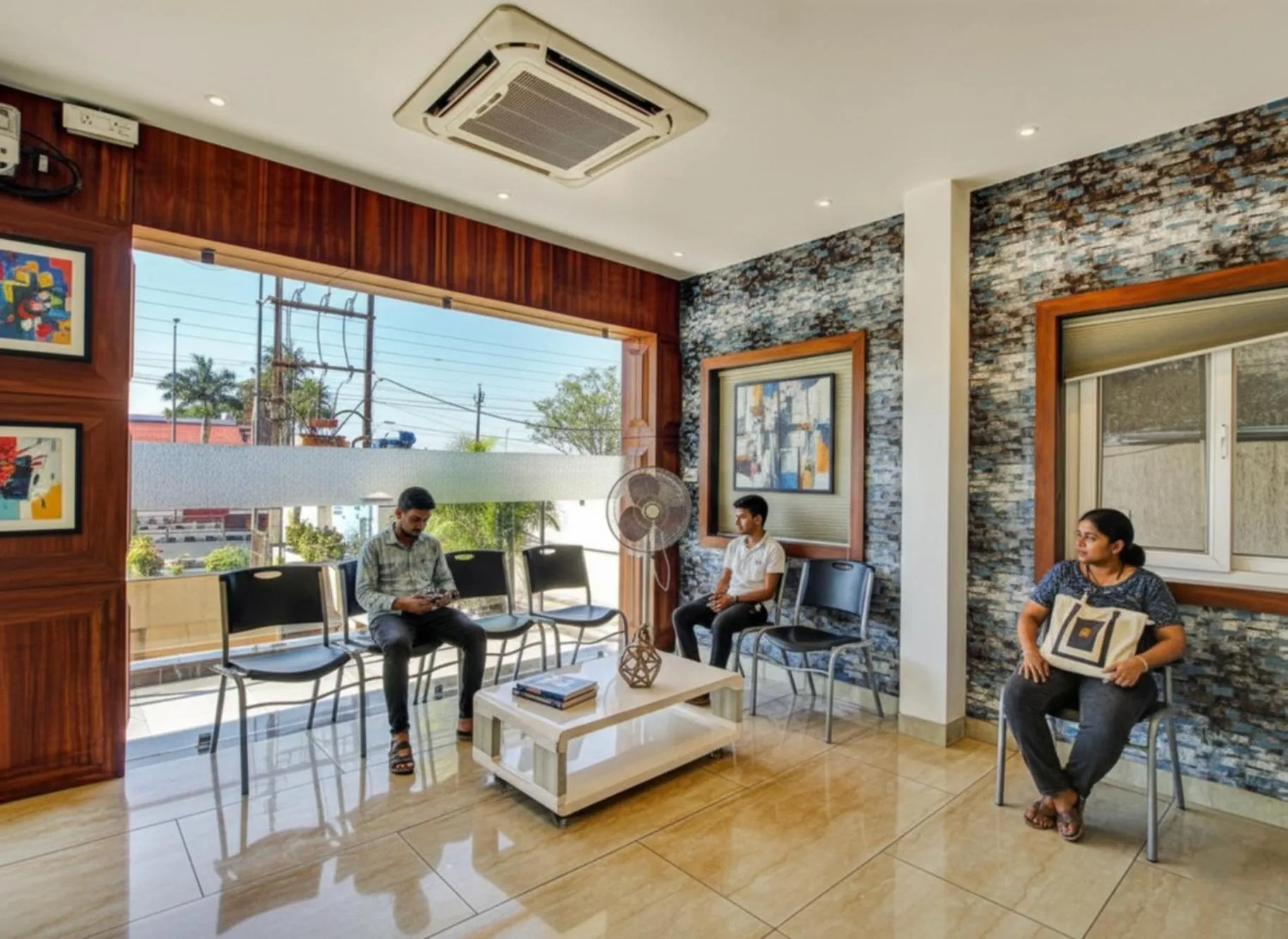 Seating area in FabHotel Naman Palace