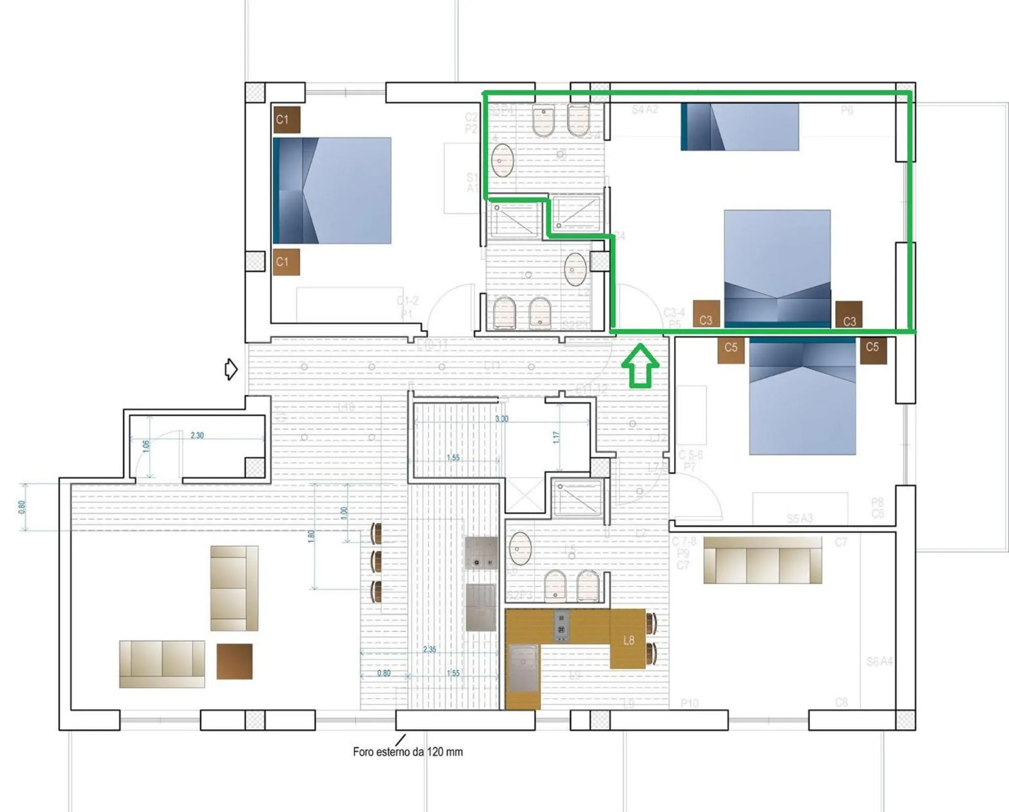 Floor plan in Zenzero e Limone