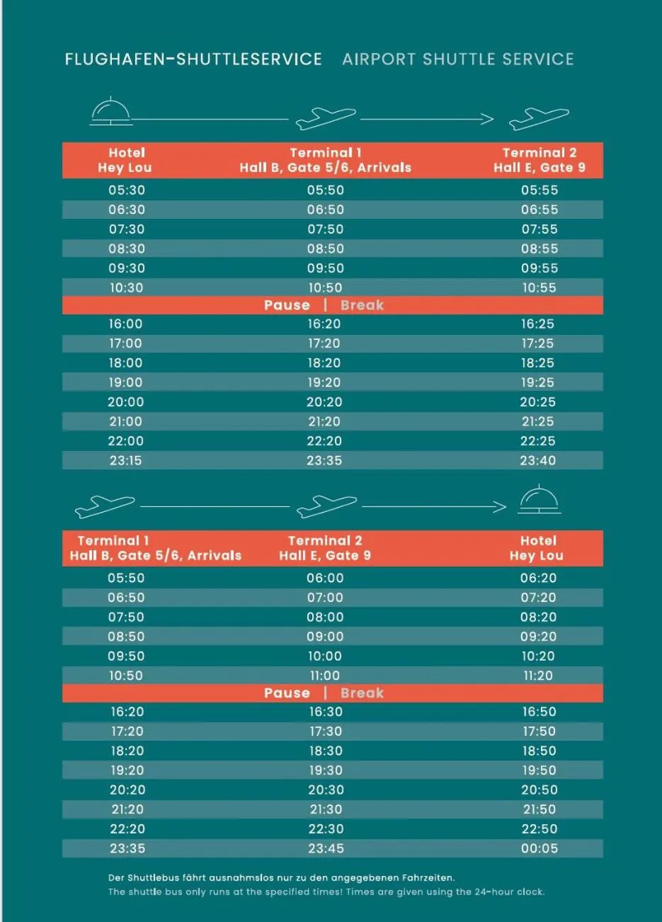 shuttle in Hey Lou Hotel Frankfurt Airport
