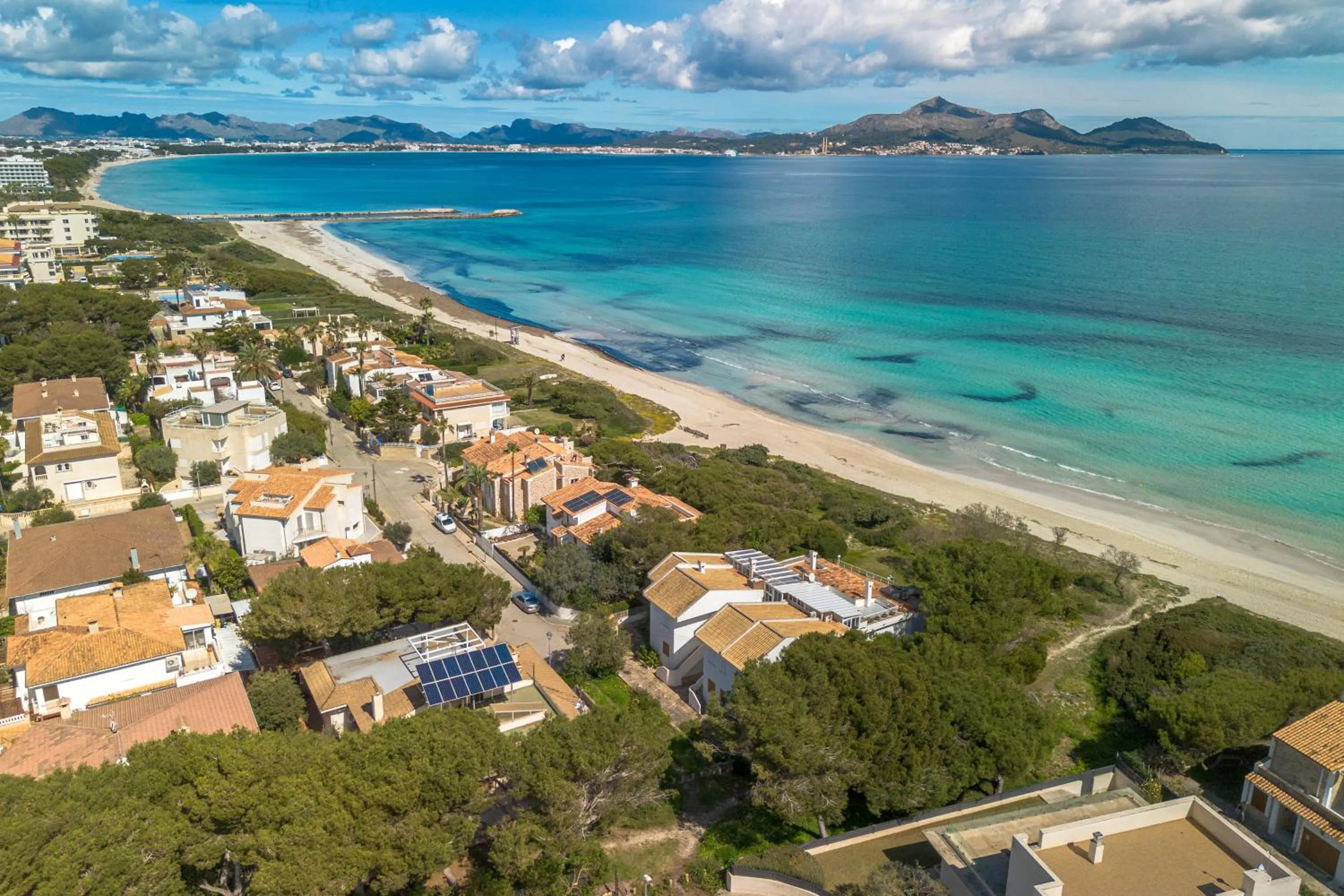Bird's eye view in Villa Can Canta Natura Park House at Platja de Muro Beach