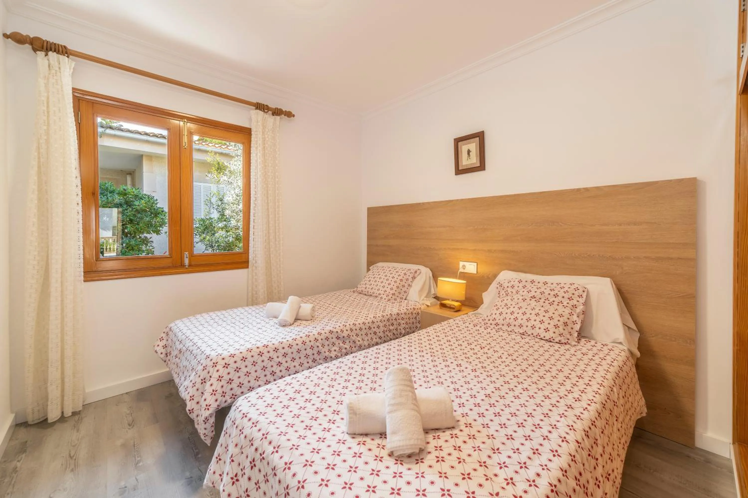 Bed in Villa Can Canta Natura Park House at Platja de Muro Beach