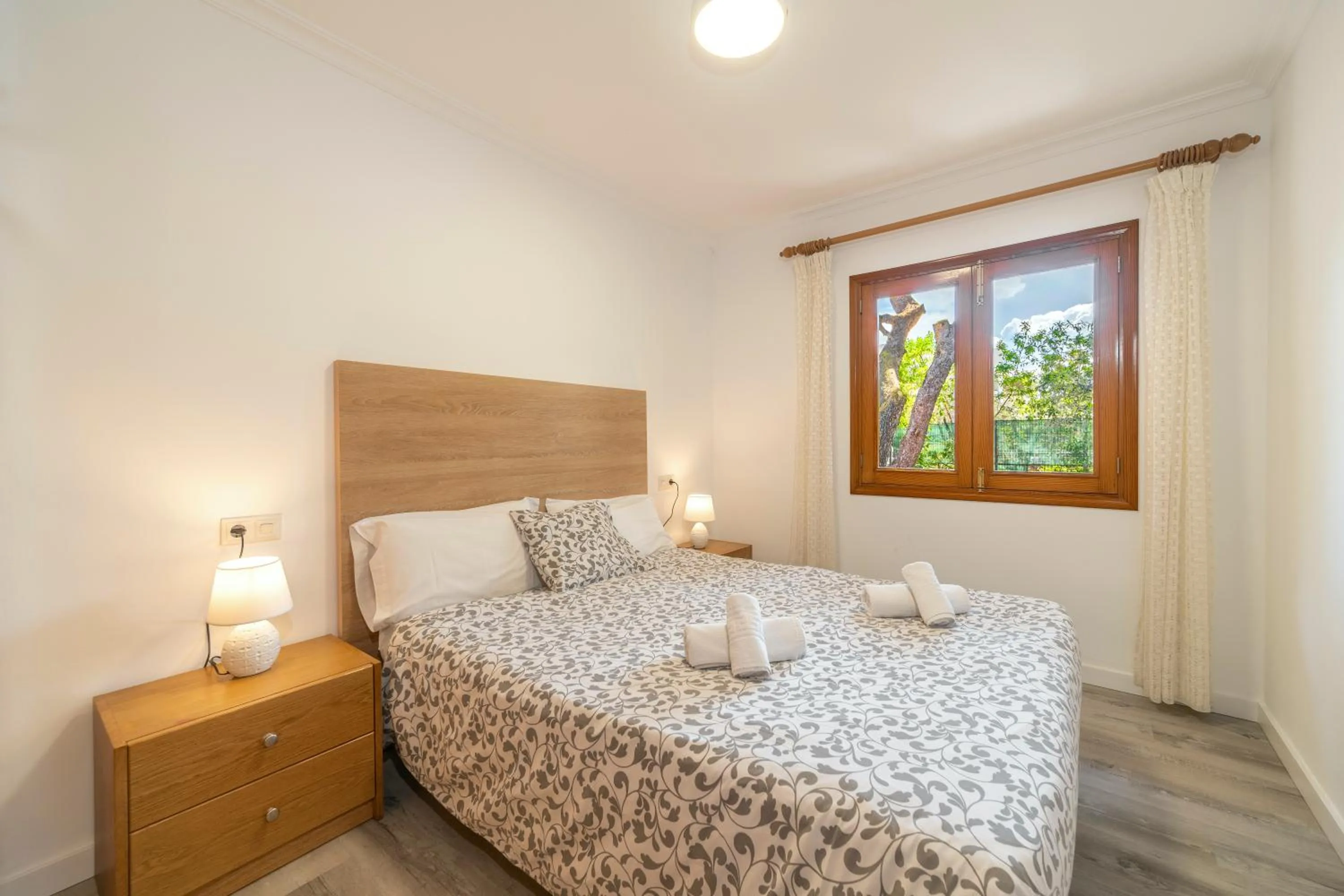 Bed in Villa Can Canta Natura Park House at Platja de Muro Beach