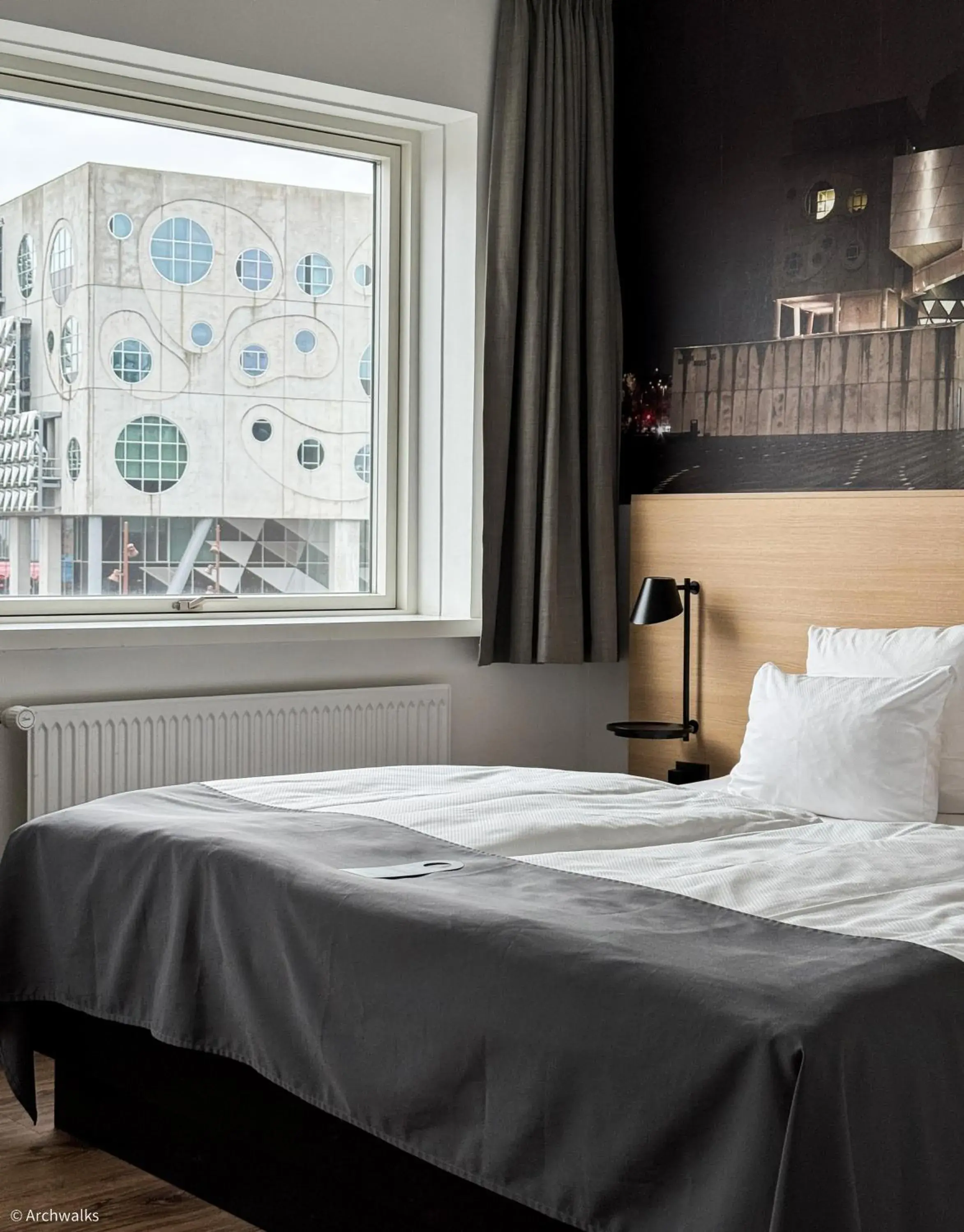 View (from property/room), Bed in KOMPAS Hotel Aalborg View (from property/room), Bed in KOMPAS Hotel Aalborg