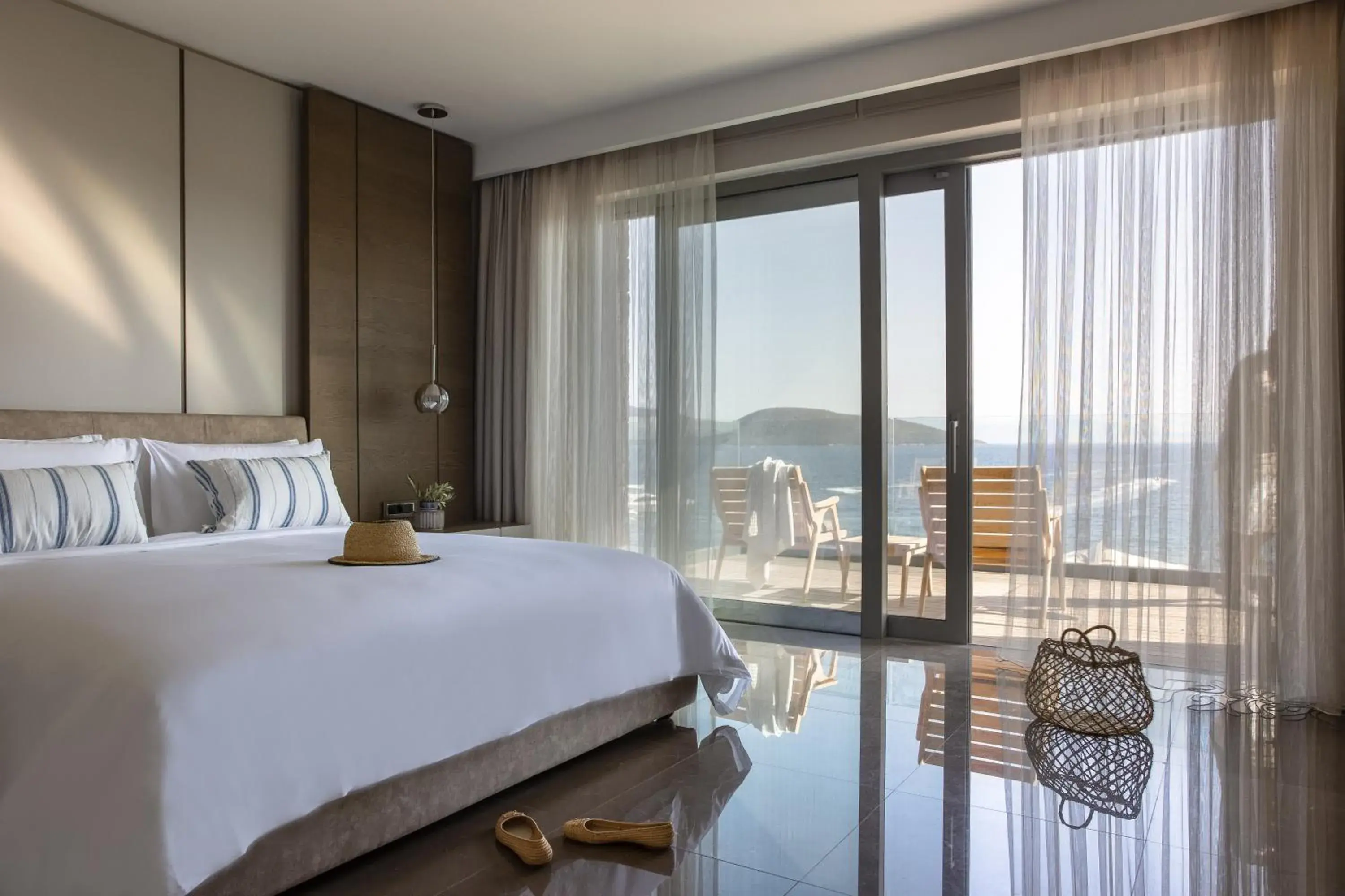 Bed in METT Hotel & Beach Resort Bodrum Bed in METT Hotel & Beach Resort Bodrum