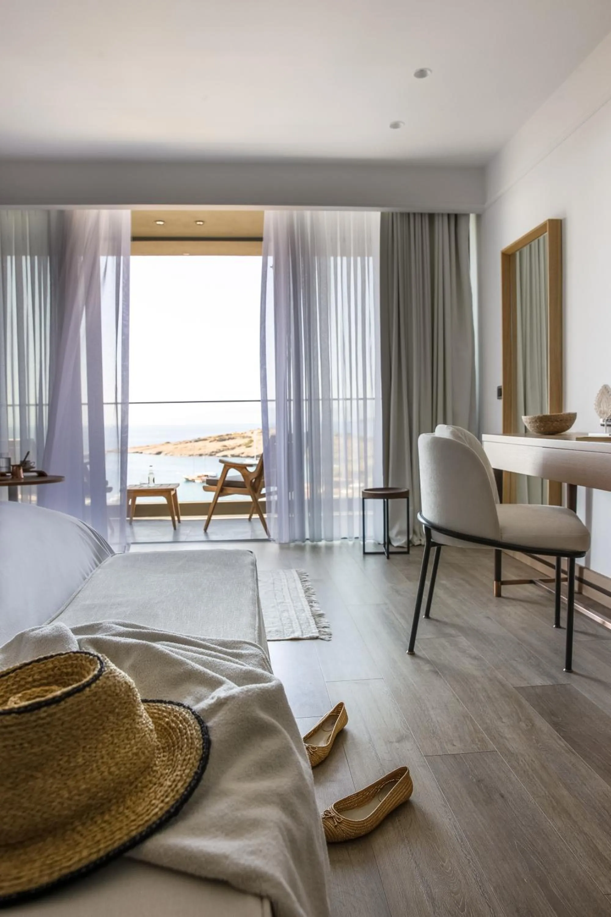 View (from property/room), Bed in METT Hotel & Beach Resort Bodrum