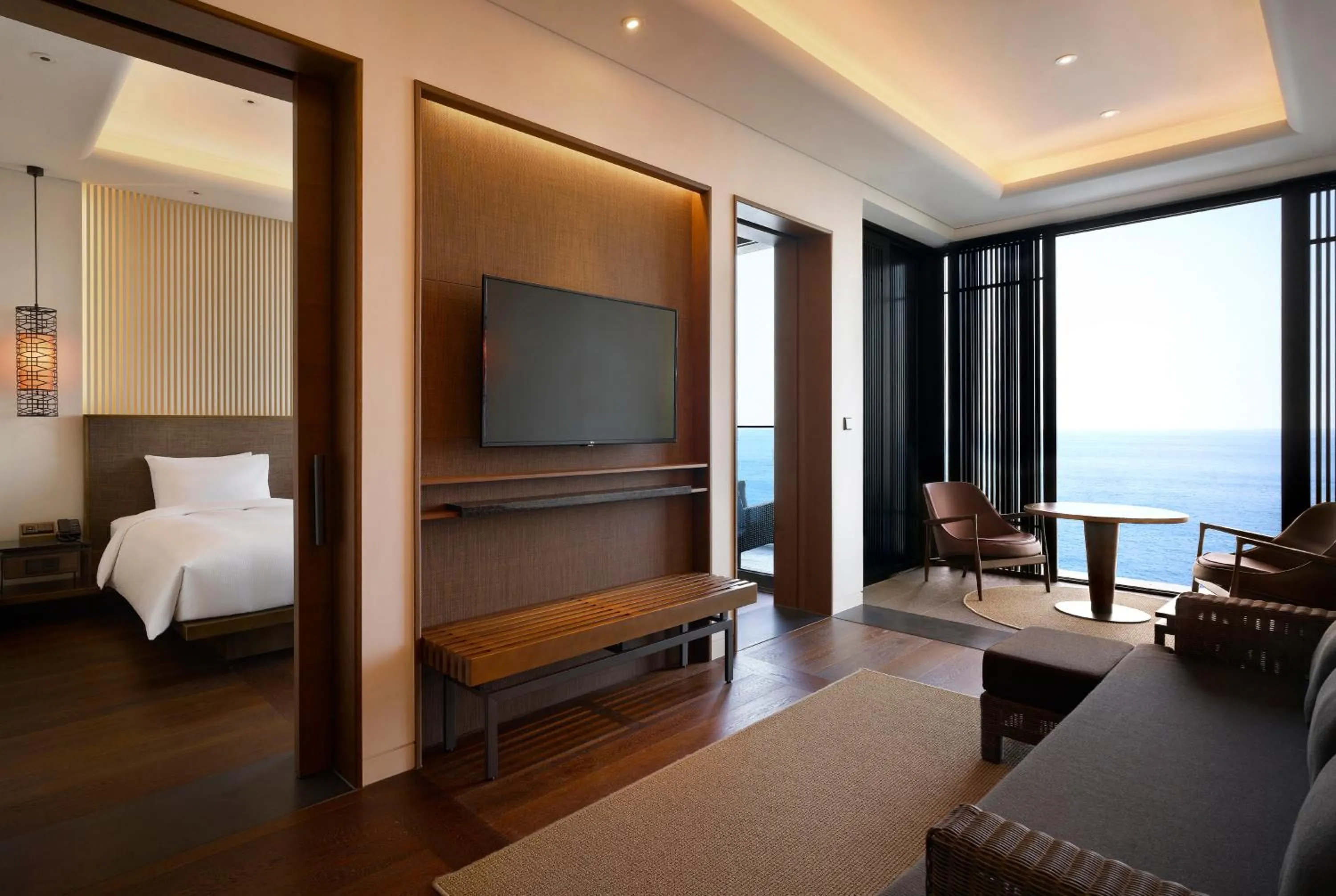Living room, Bed in Hilton Busan Korea Republic of South