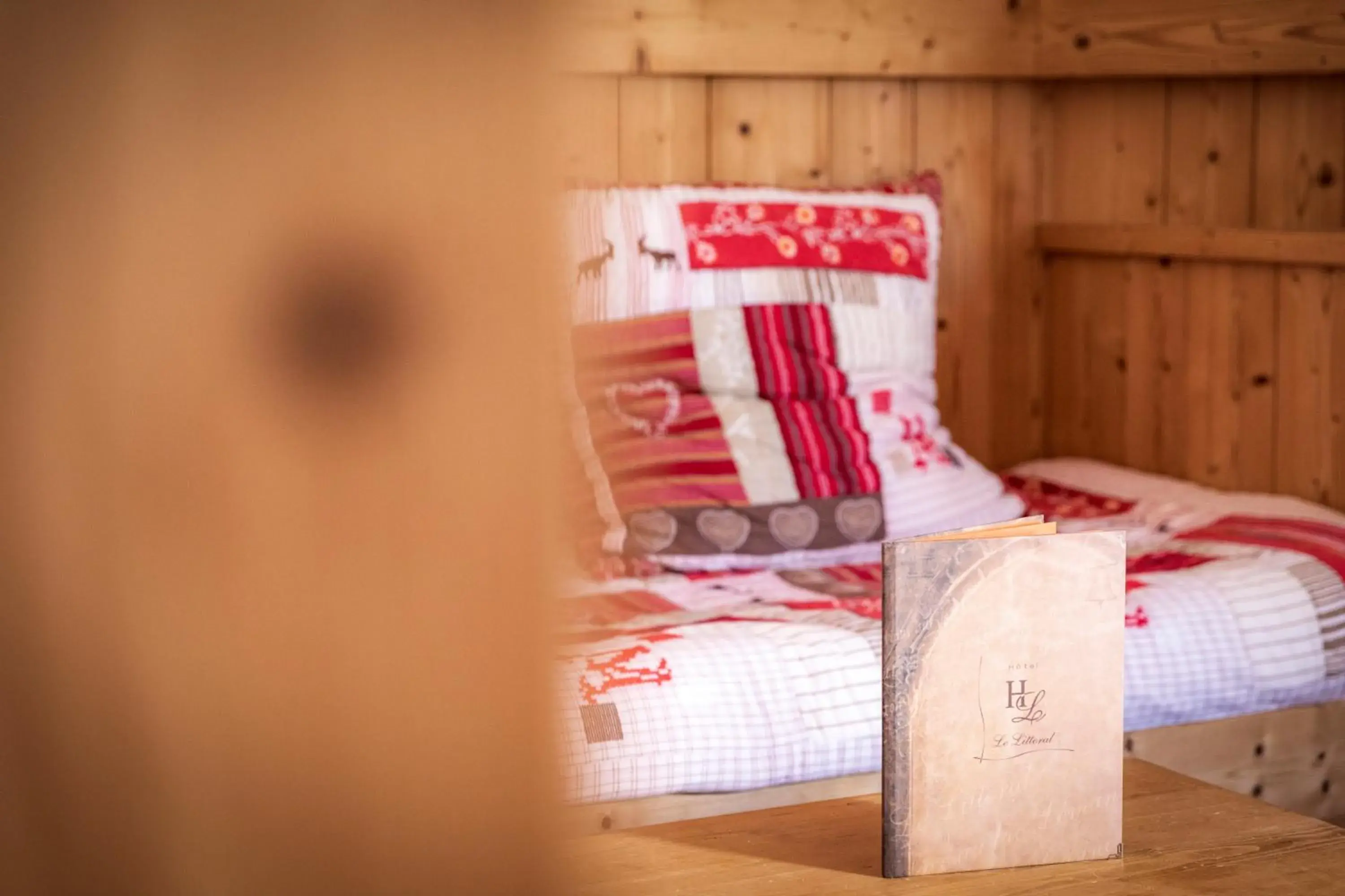 Decorative detail, Bed in Hotel Le Littoral Decorative detail, Bed in Hotel Le Littoral