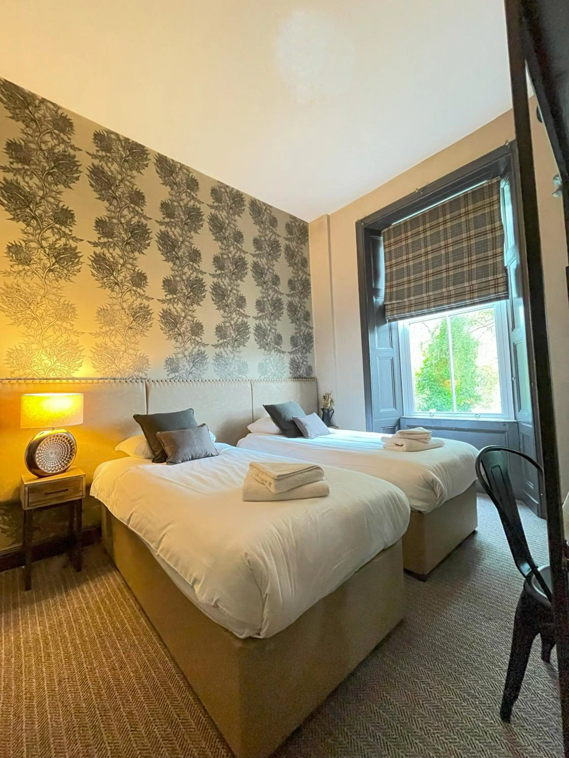 Bed in Traquair Arms Hotel