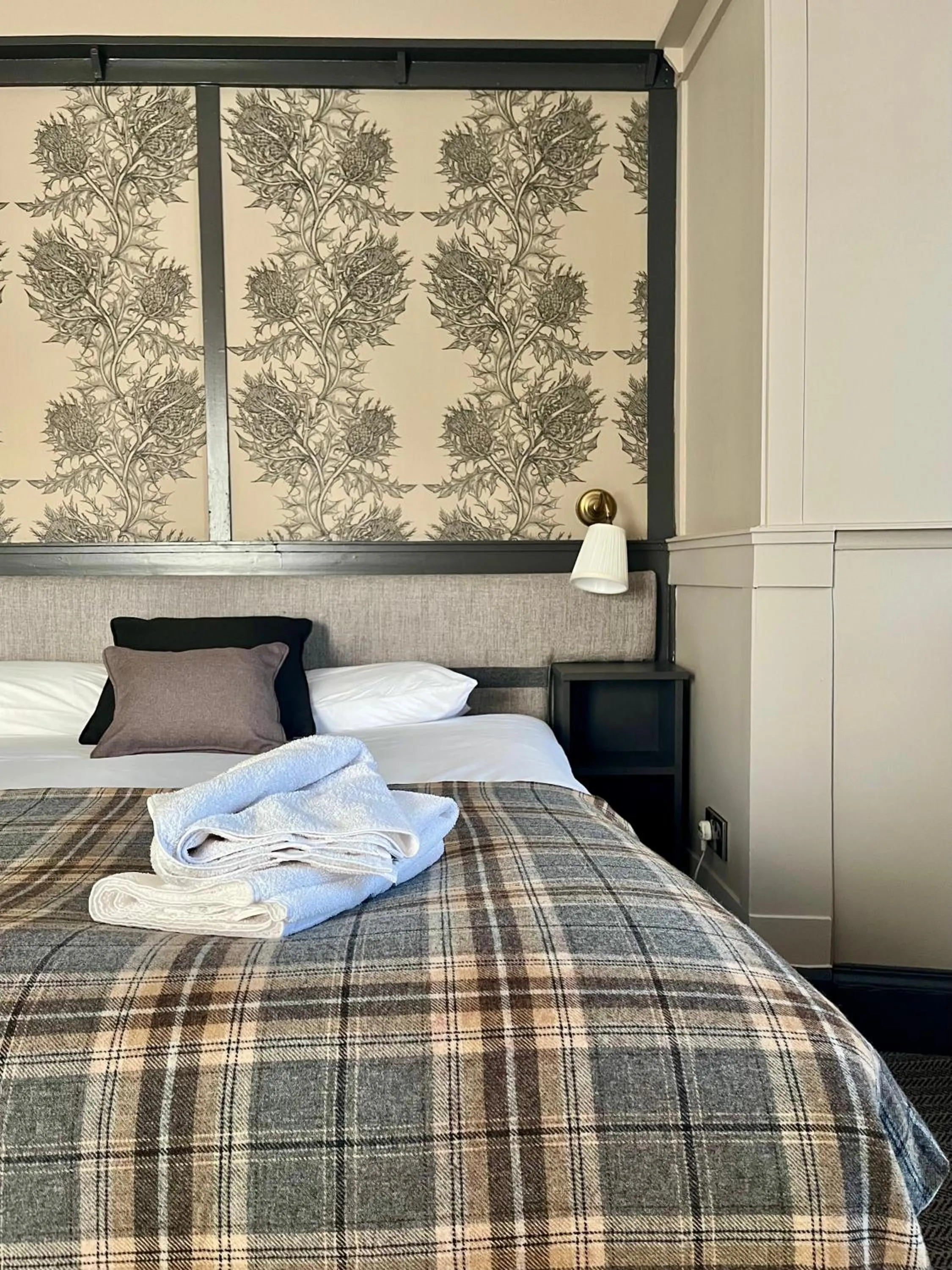 Bed in Traquair Arms Hotel