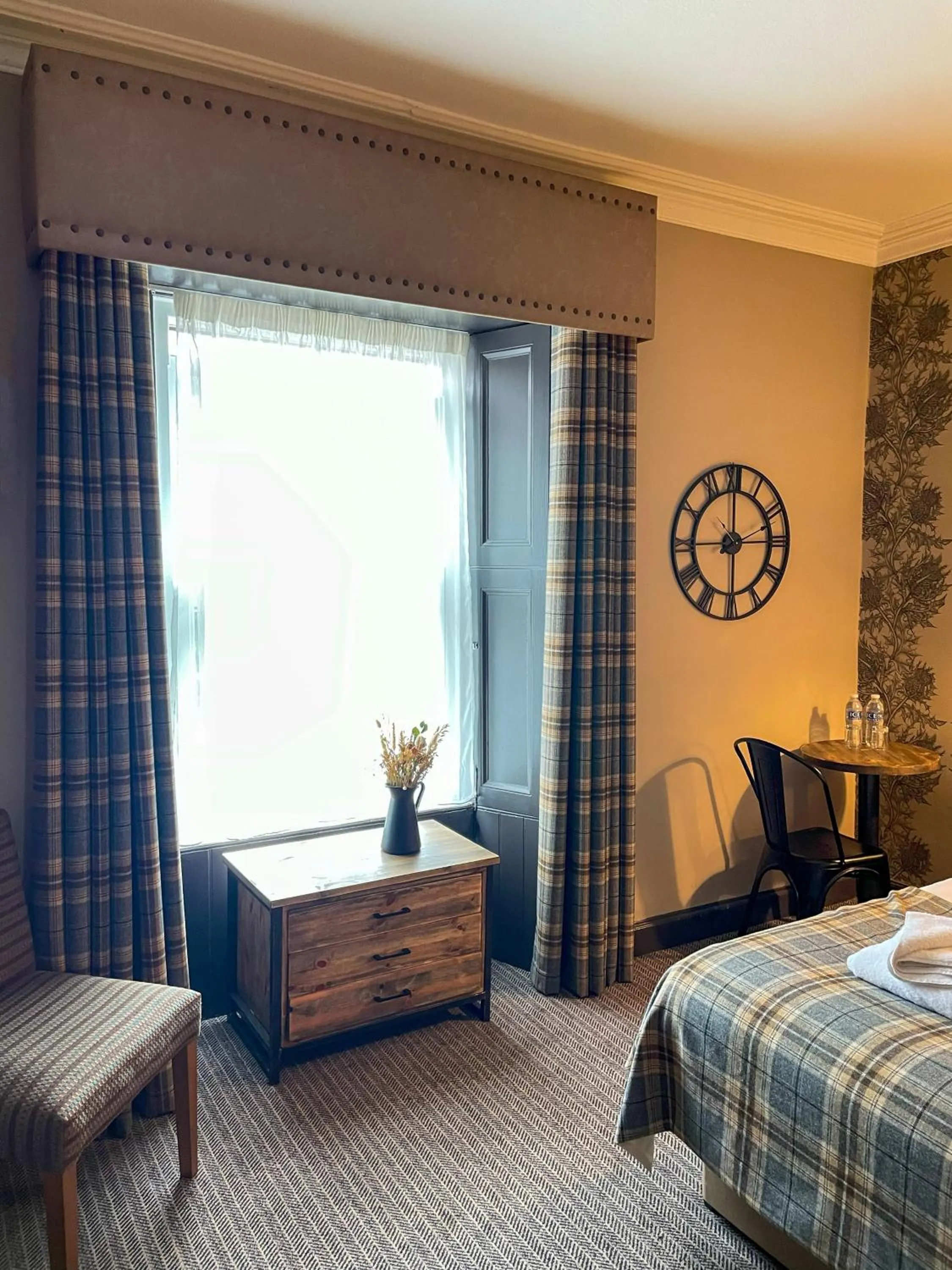 Bed in Traquair Arms Hotel