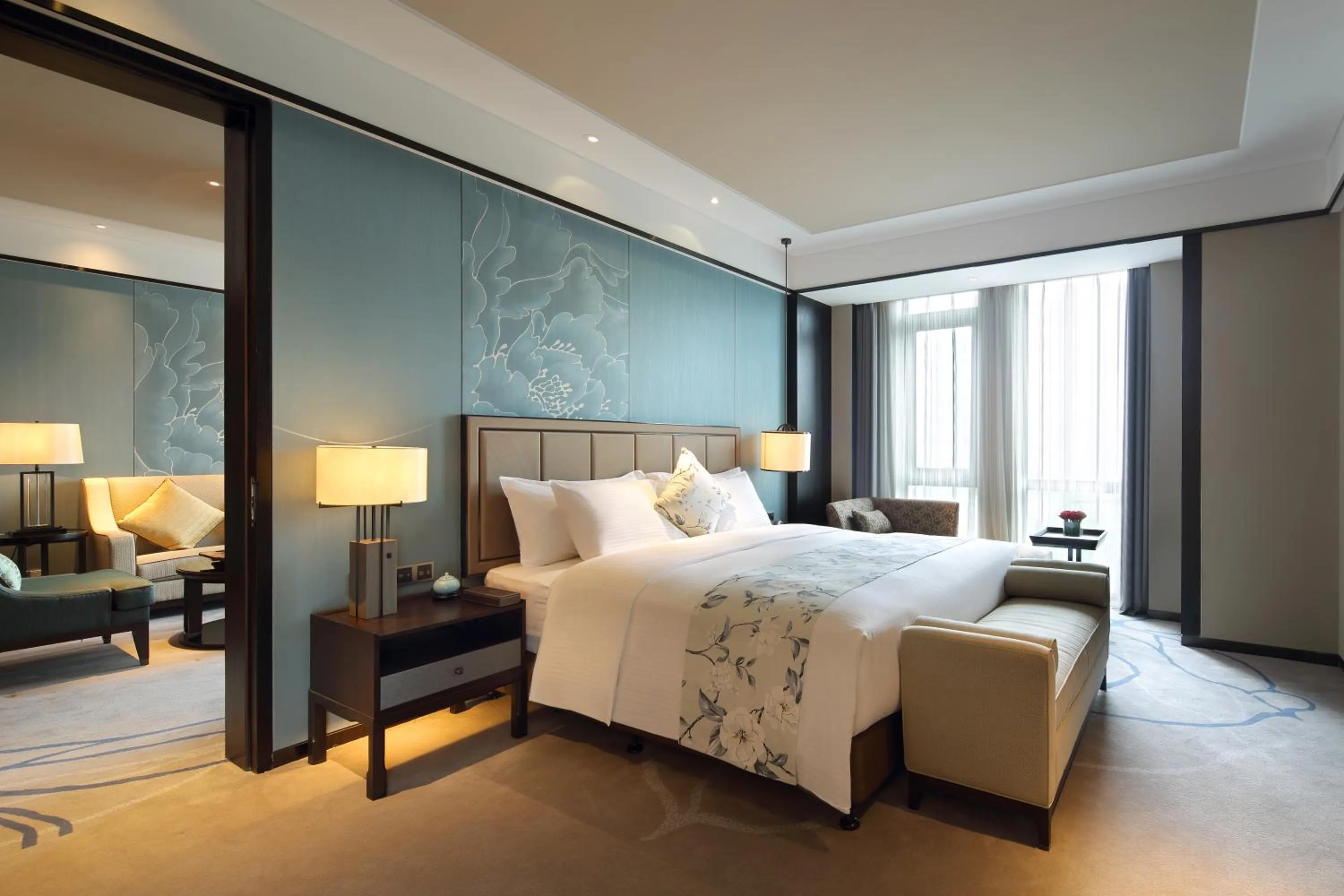 Bedroom, Bed in Wanda Realm Bozhou