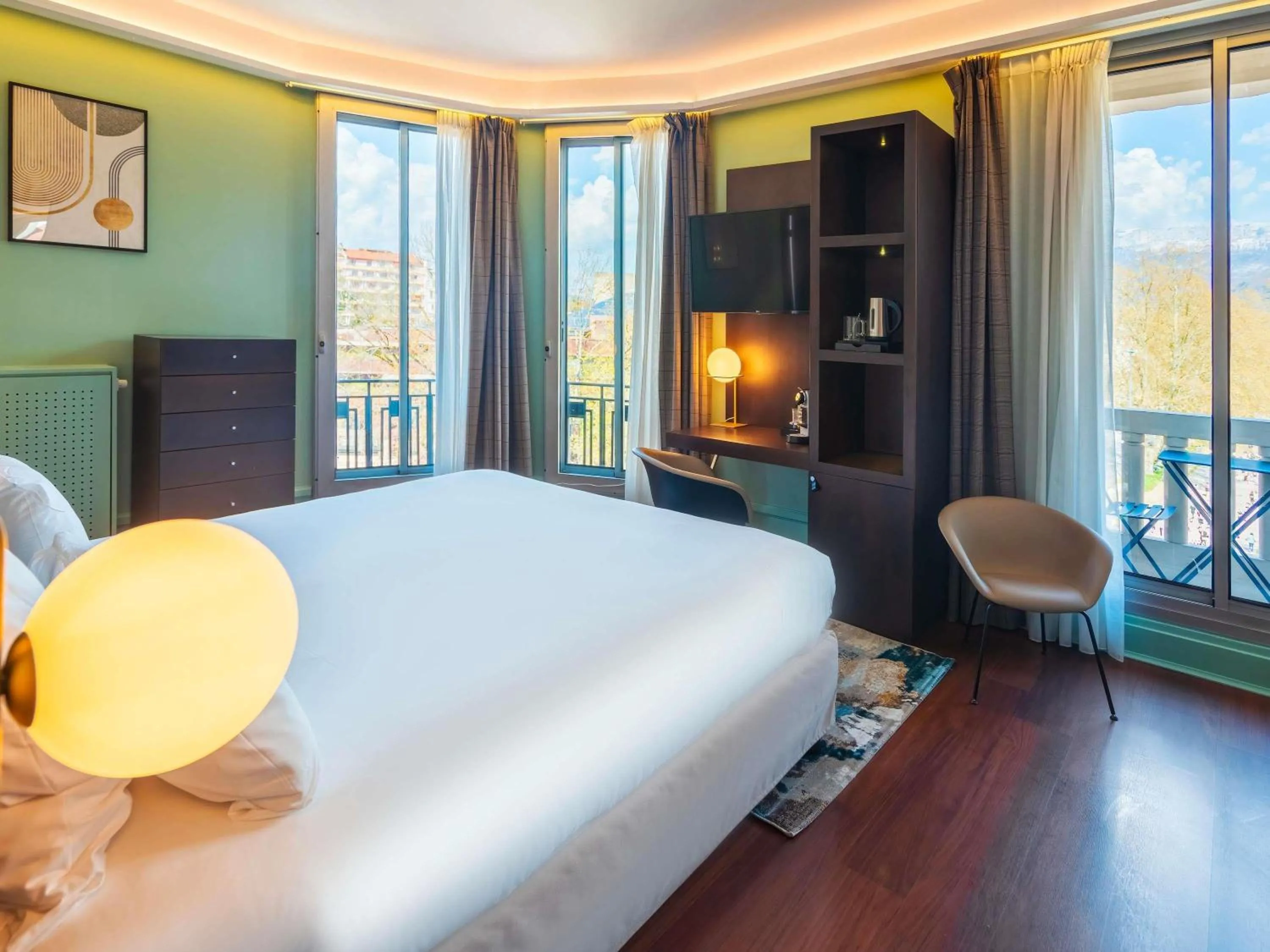 Bedroom, Bed in Le Splendid Hotel Lac D'Annecy - Handwritten Collection