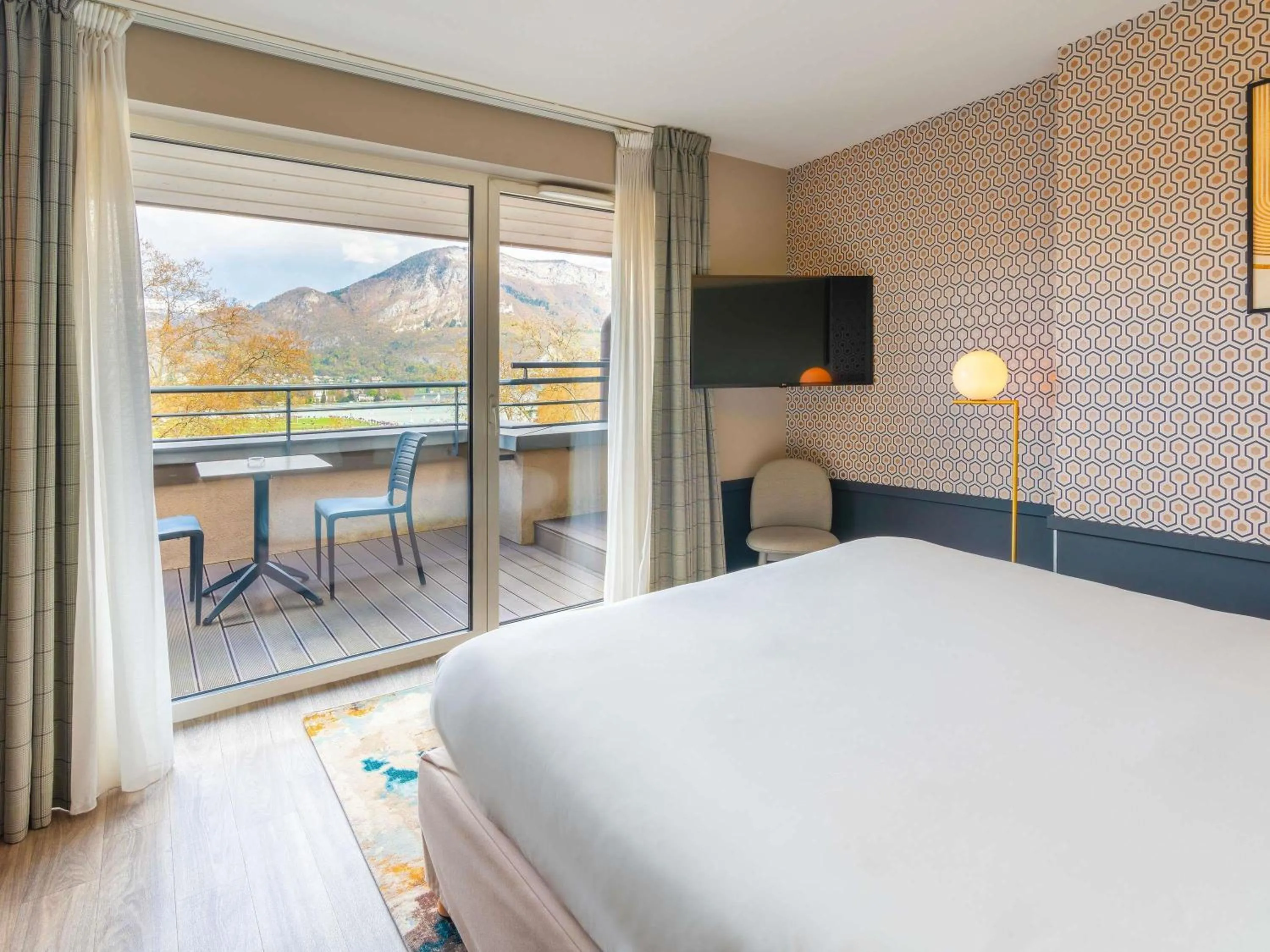 Bedroom, Bed in Le Splendid Hotel Lac D'Annecy - Handwritten Collection