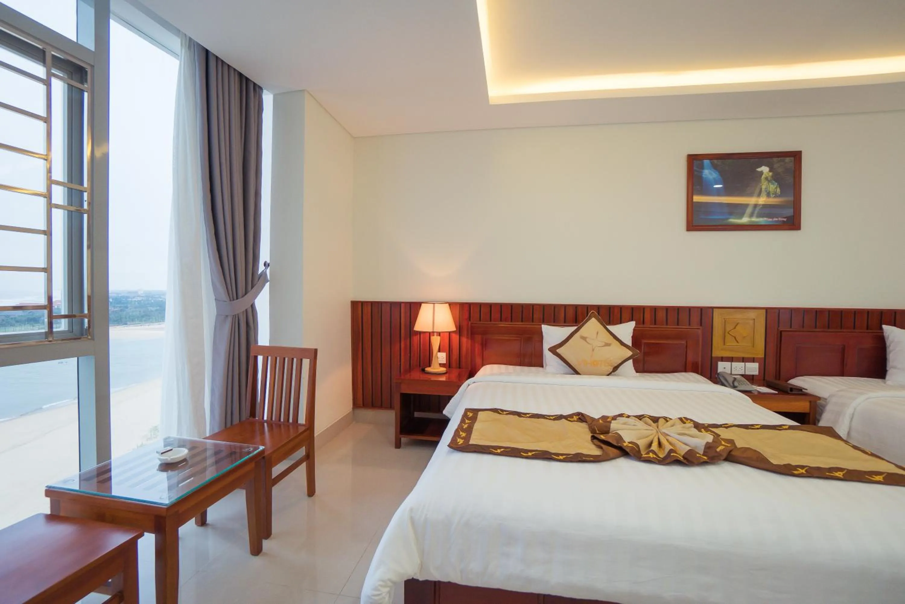 Bed in Vinh Hoang Hotel