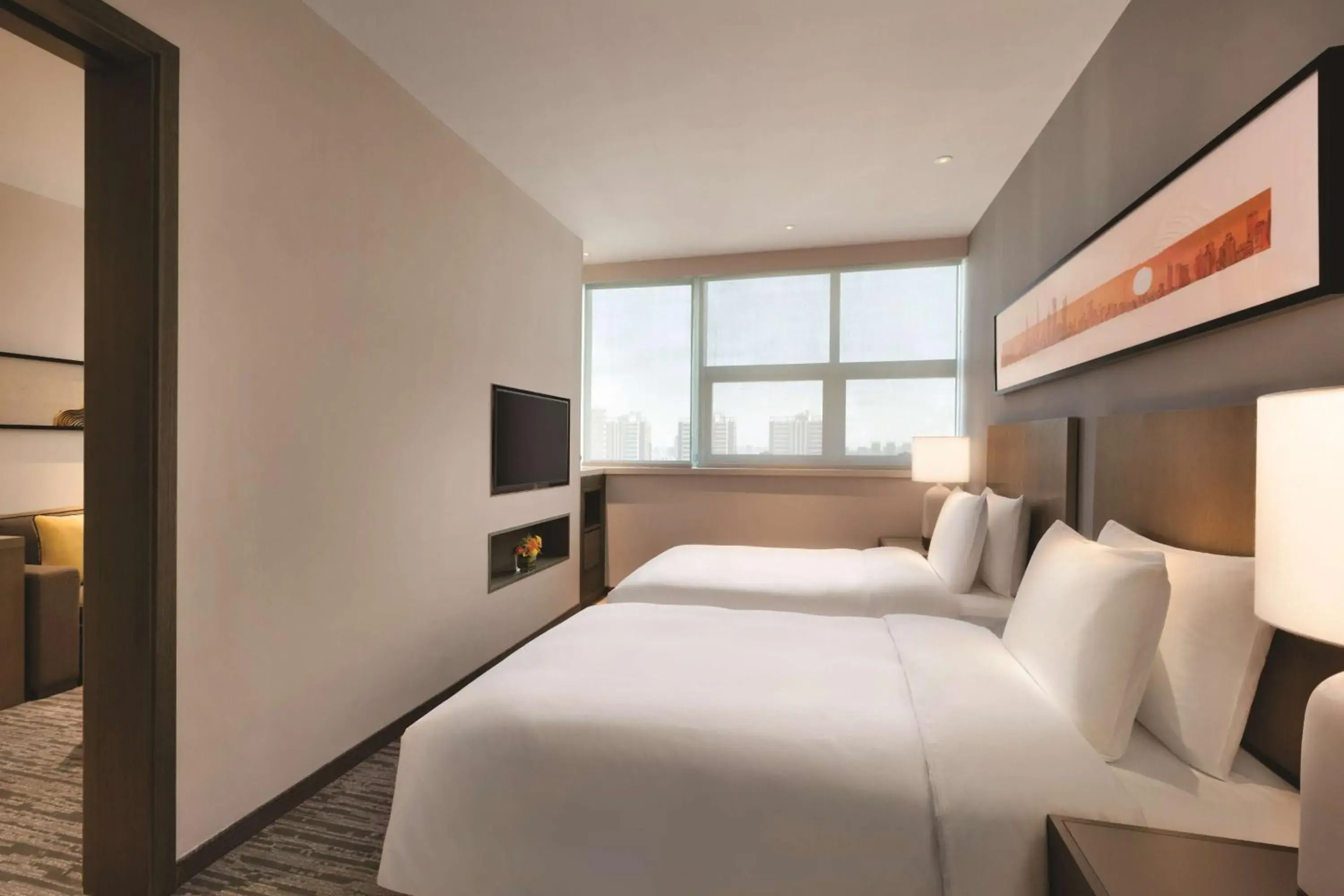 Photo of the whole room, Bed in Hyatt House Yinchuan Yuecaicheng Photo of the whole room, Bed in Hyatt House Yinchuan Yuecaicheng