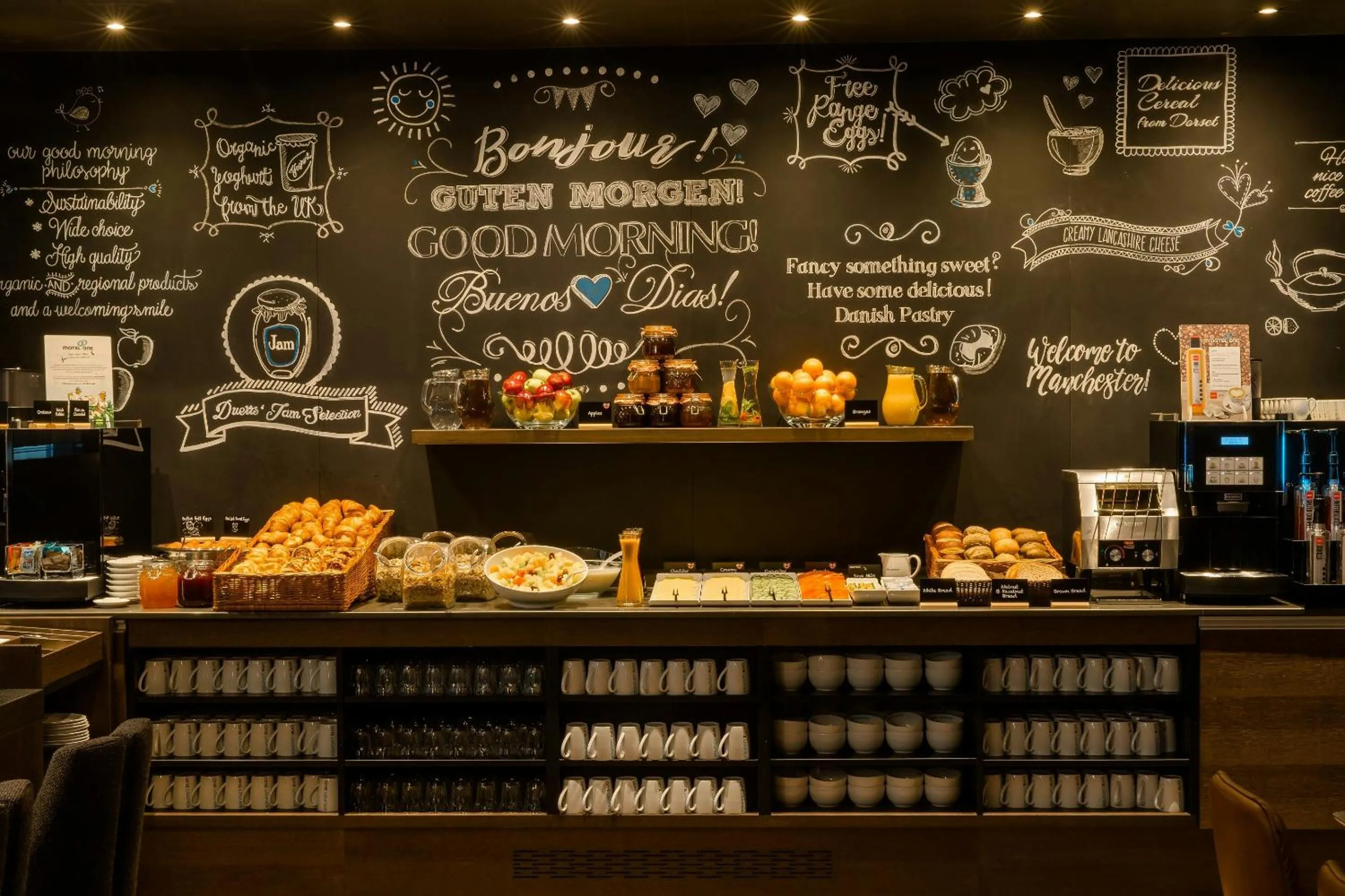 Buffet breakfast in Motel One Manchester-Royal Exchange
