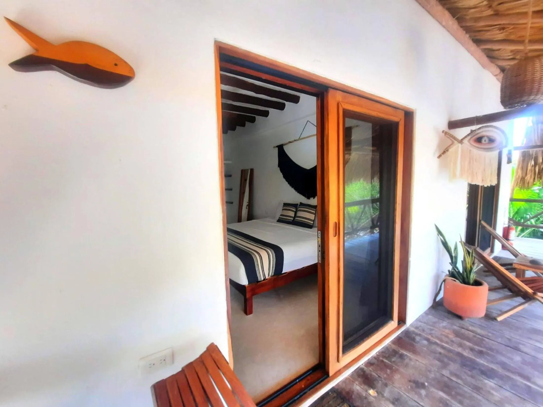 Balcony/Terrace, Bed in Casa Sofia Holbox