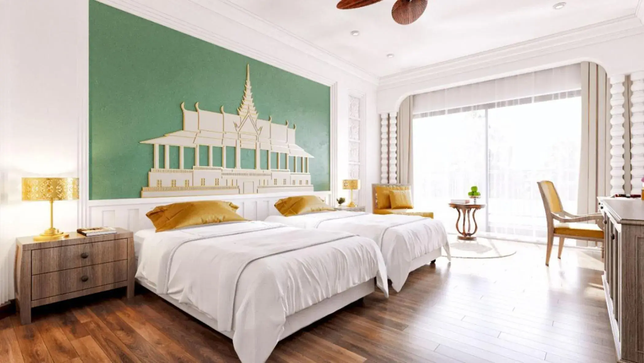 View (from property/room), Bed in Shanghai Resort View (from property/room), Bed in Shanghai Resort