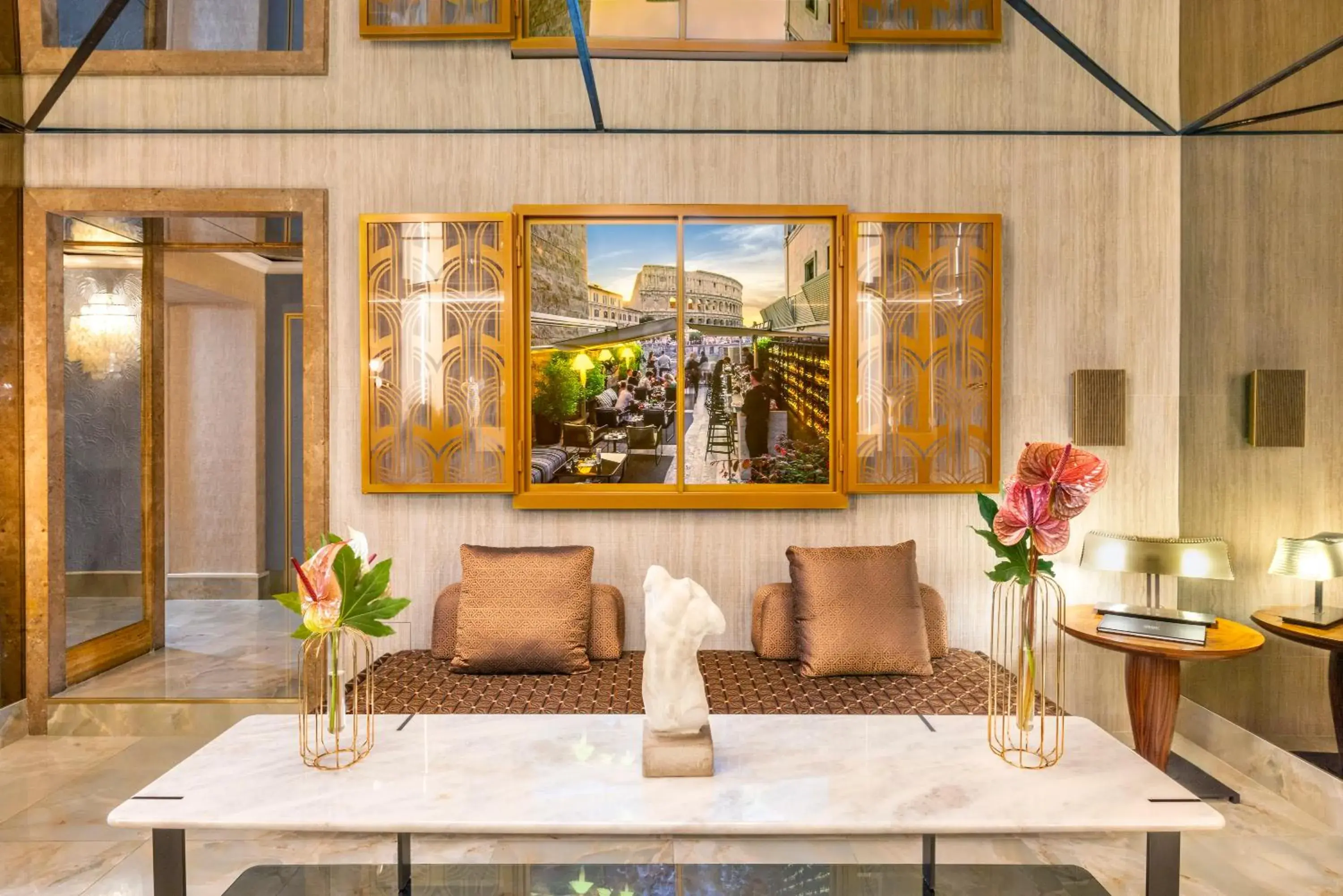 Lobby or reception in Hotel Palazzo Manfredi – Small Luxury Hotels of the World Lobby or reception in Hotel Palazzo Manfredi – Small Luxury Hotels of the World