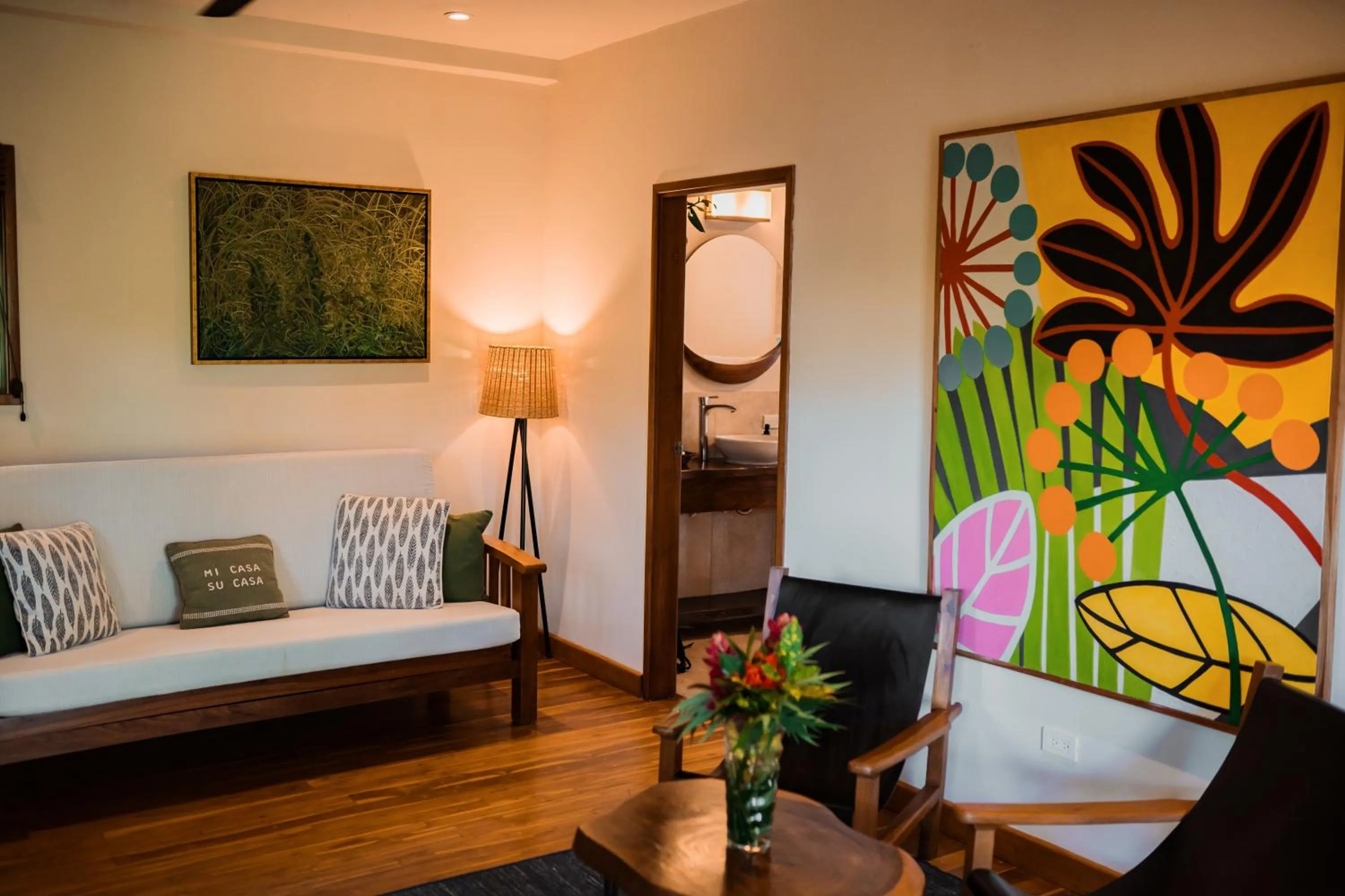Living room, Bed in TreeCasa Hotel & Resort Nicaragua