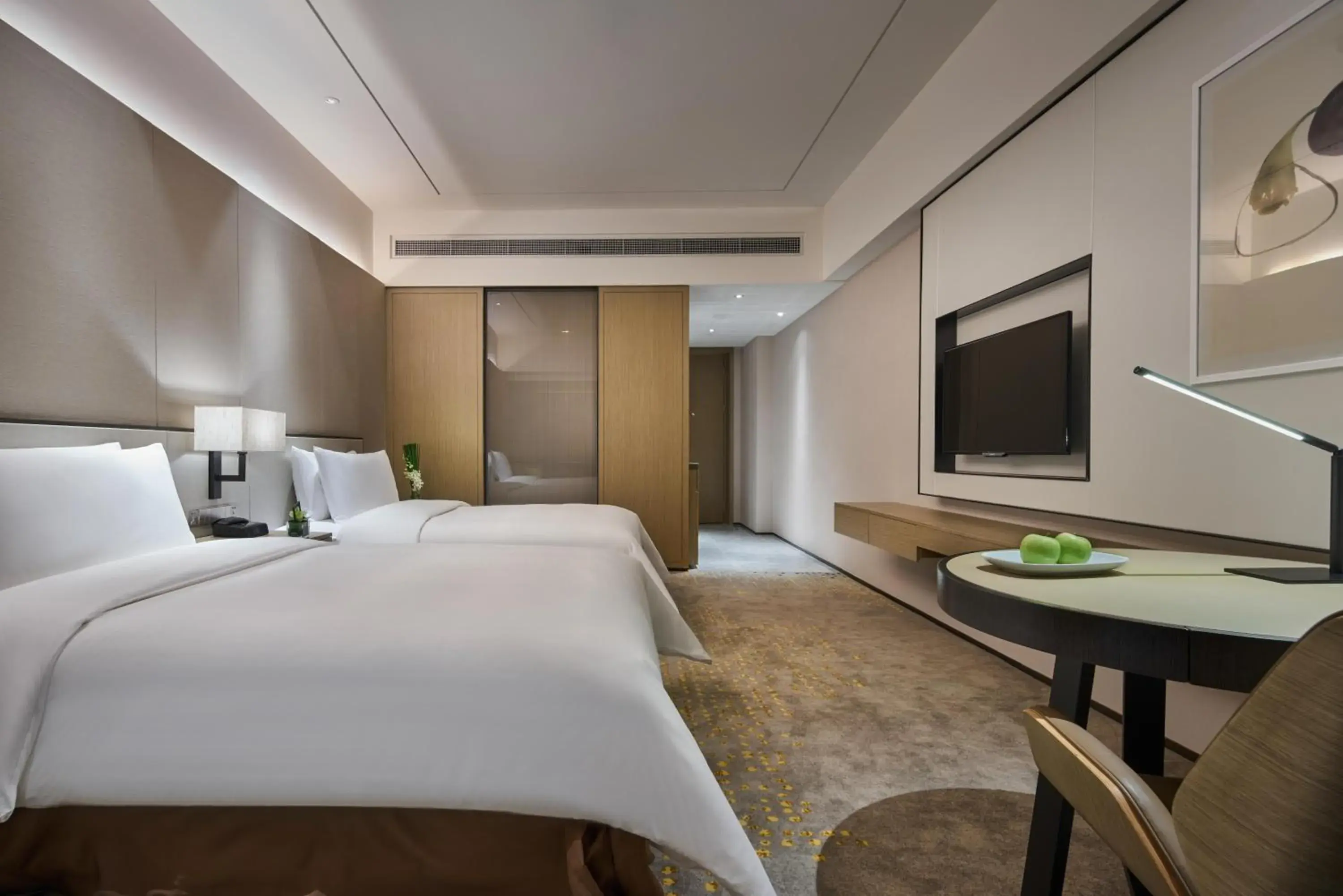 Bed in The QUBE Hotel Shanghai Hongqiao Bed in The QUBE Hotel Shanghai Hongqiao