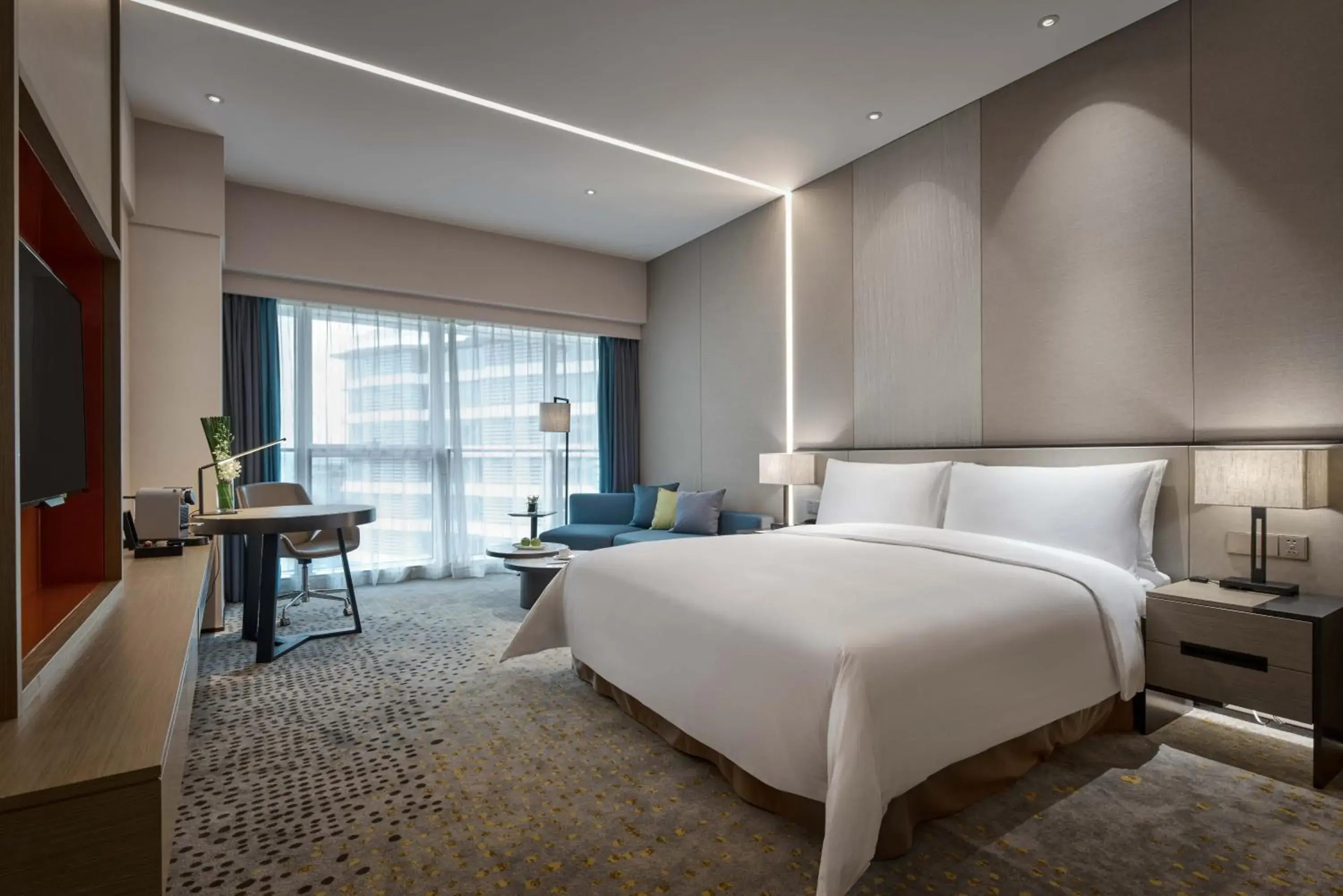 Bed in The QUBE Hotel Shanghai Hongqiao Bed in The QUBE Hotel Shanghai Hongqiao