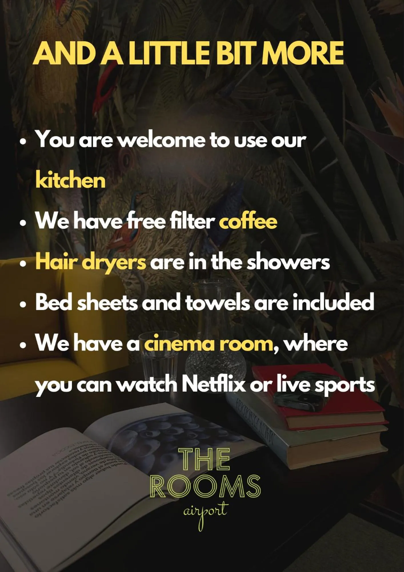 Text overlay in The Rooms Airport - 20Rooms