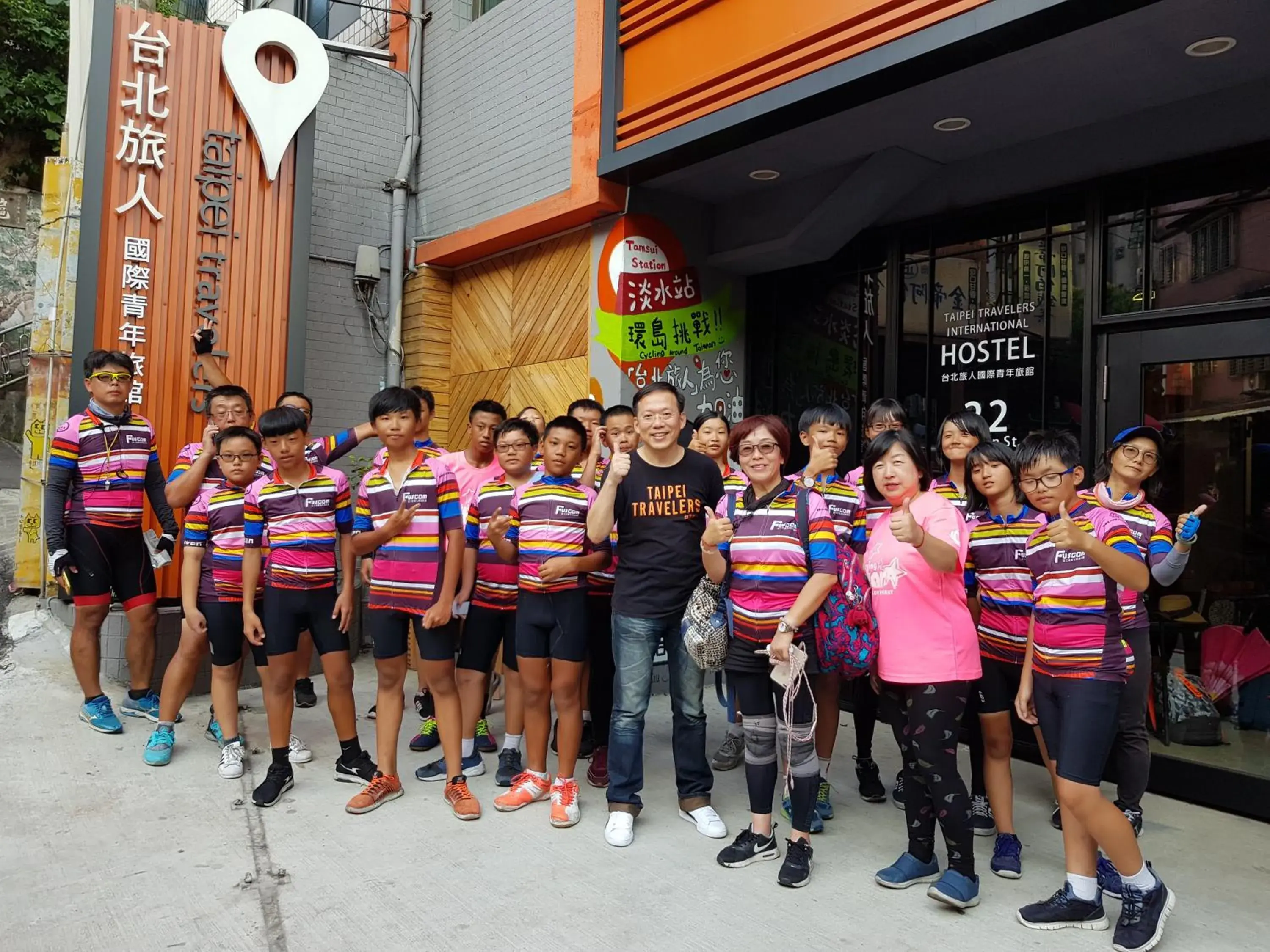 group of guests in Taipei Travelers International Hostel