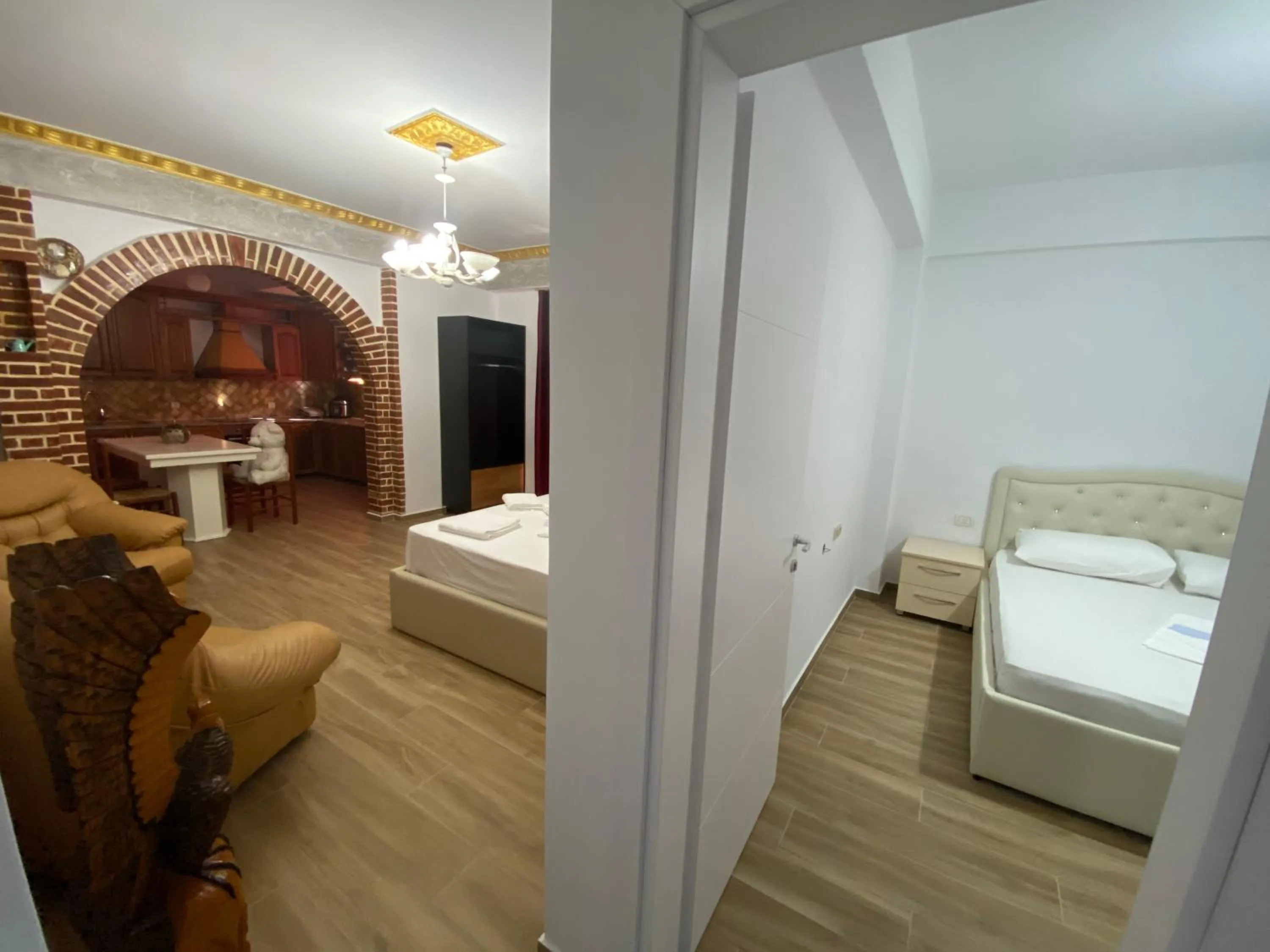 Living room, Bed in Ksamil Central Park Hotel