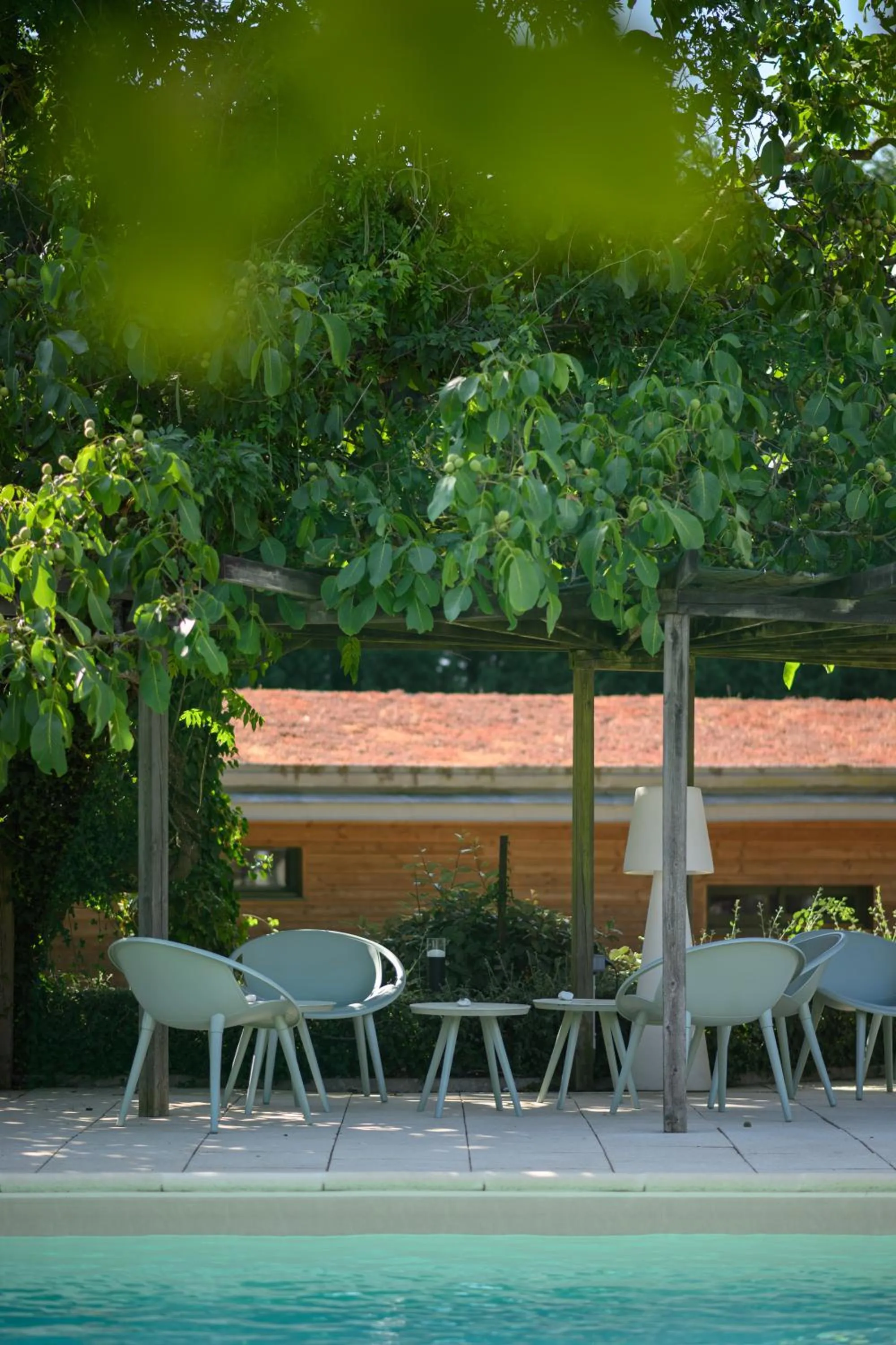 Patio in Logis Hôtel Domaine du Moulin Cavier - Restaurants & Spa