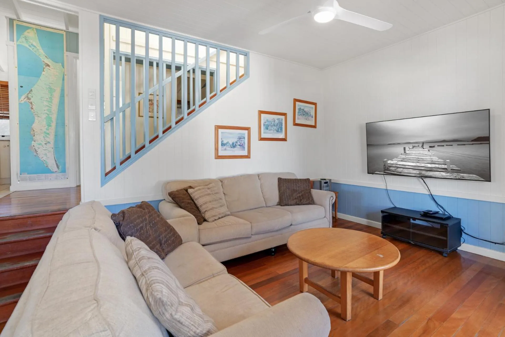 Living room in K'gari Beach Houses