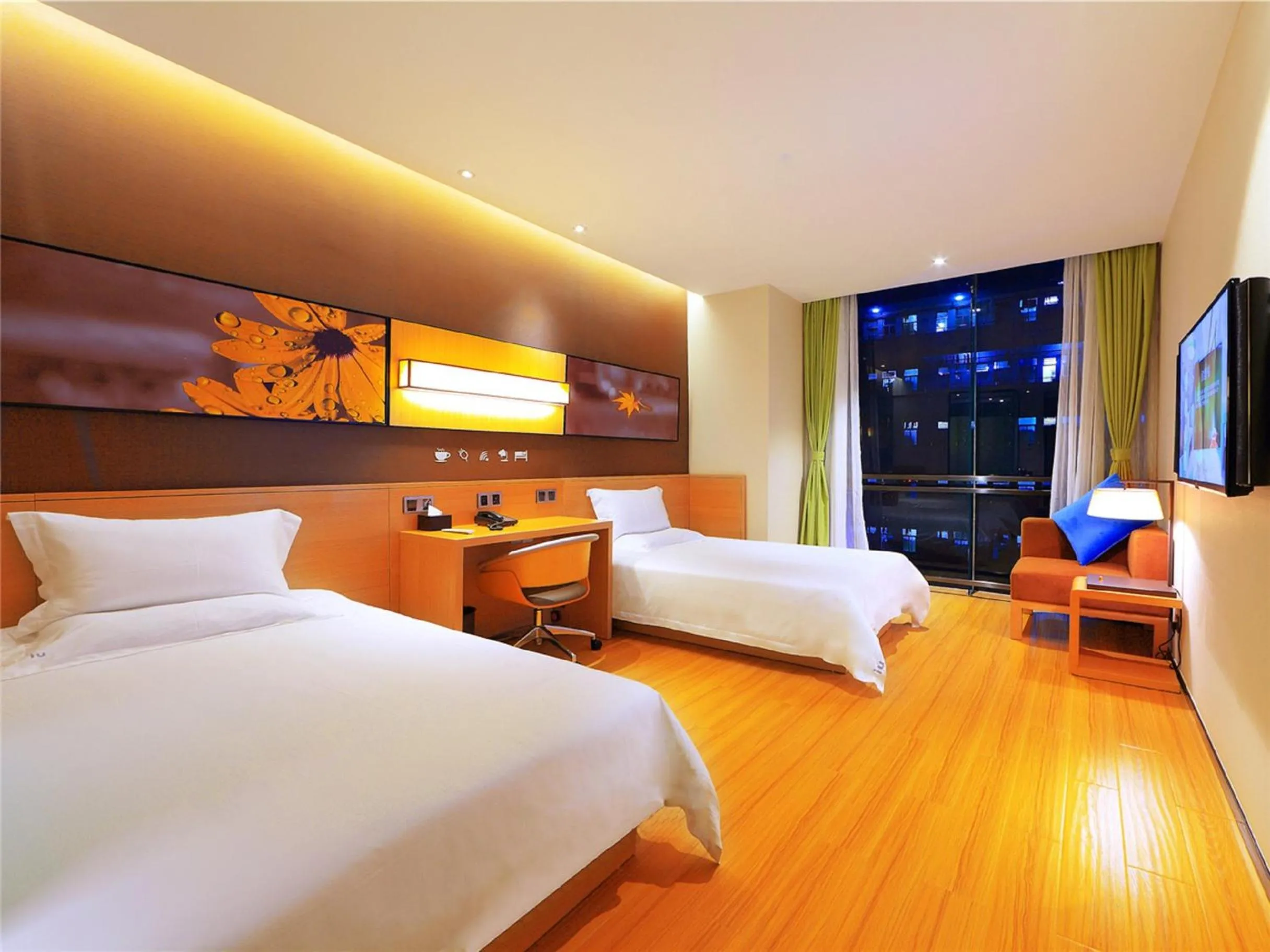 Bed in IU Hotel Ruoyang Yiyang Wenhua Road