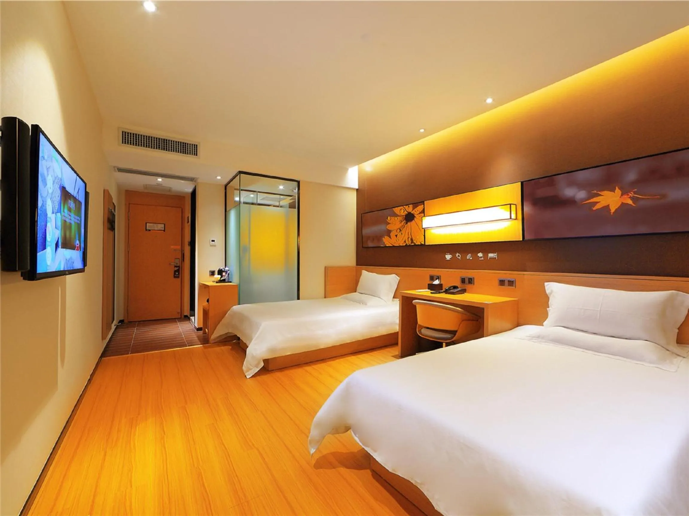 Bed in IU Hotel Ruoyang Yiyang Wenhua Road