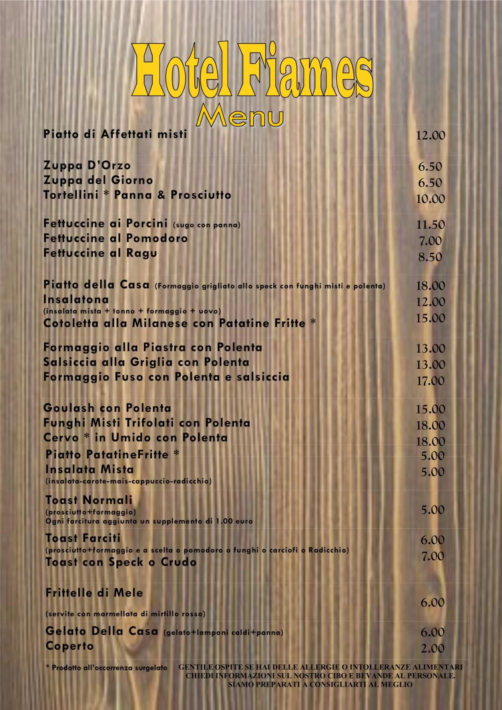 Restaurant/places to eat in Hotel Fiames