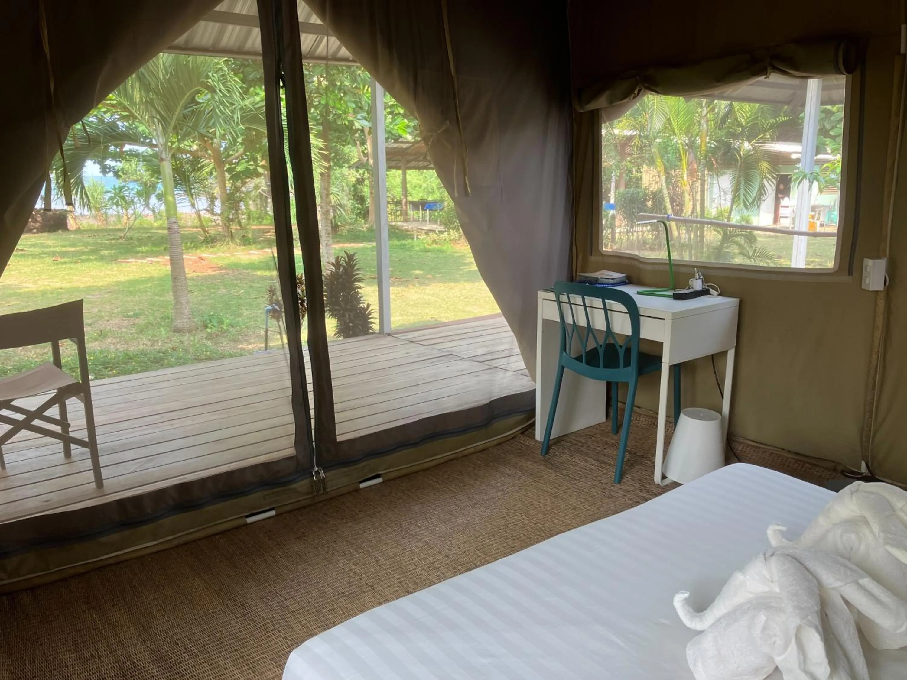 View (from property/room), Bed in Naivacha Tent Koh Mak