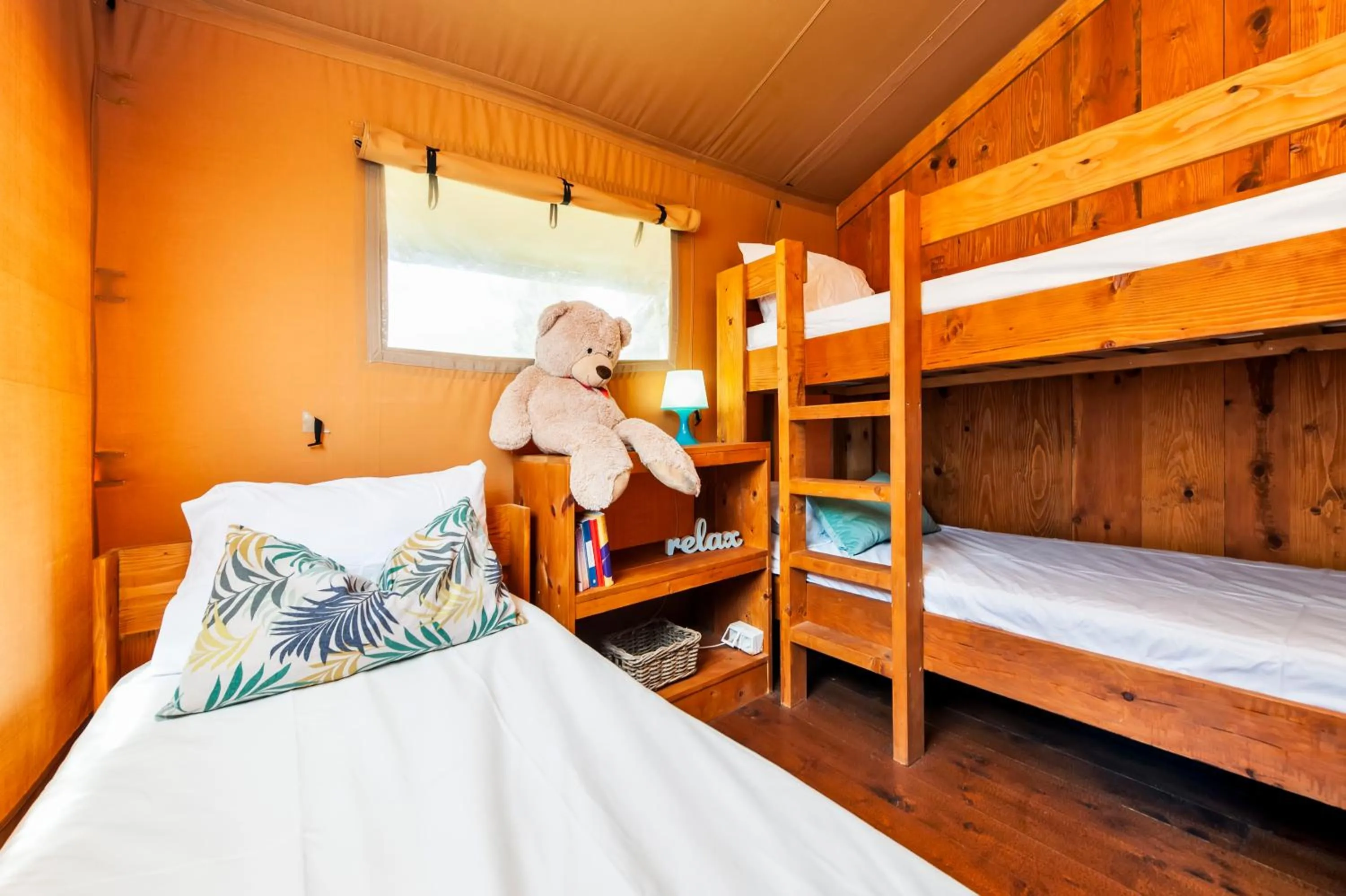 People, Bed in Glamping and Mobile Homes Lavanda - Holiday Centre Bi VIllage