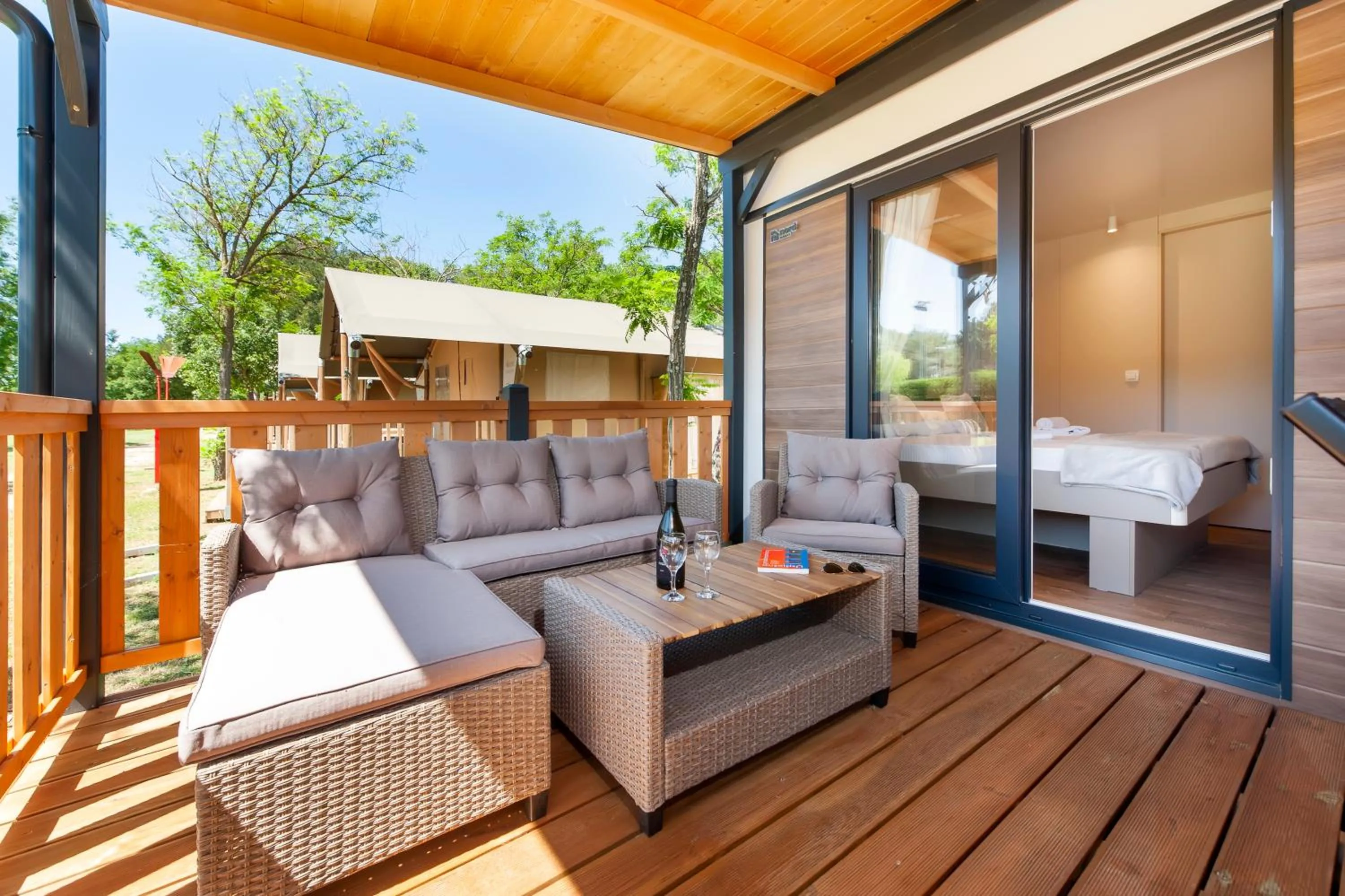 Patio in Glamping and Mobile Homes Lavanda - Holiday Centre Bi VIllage