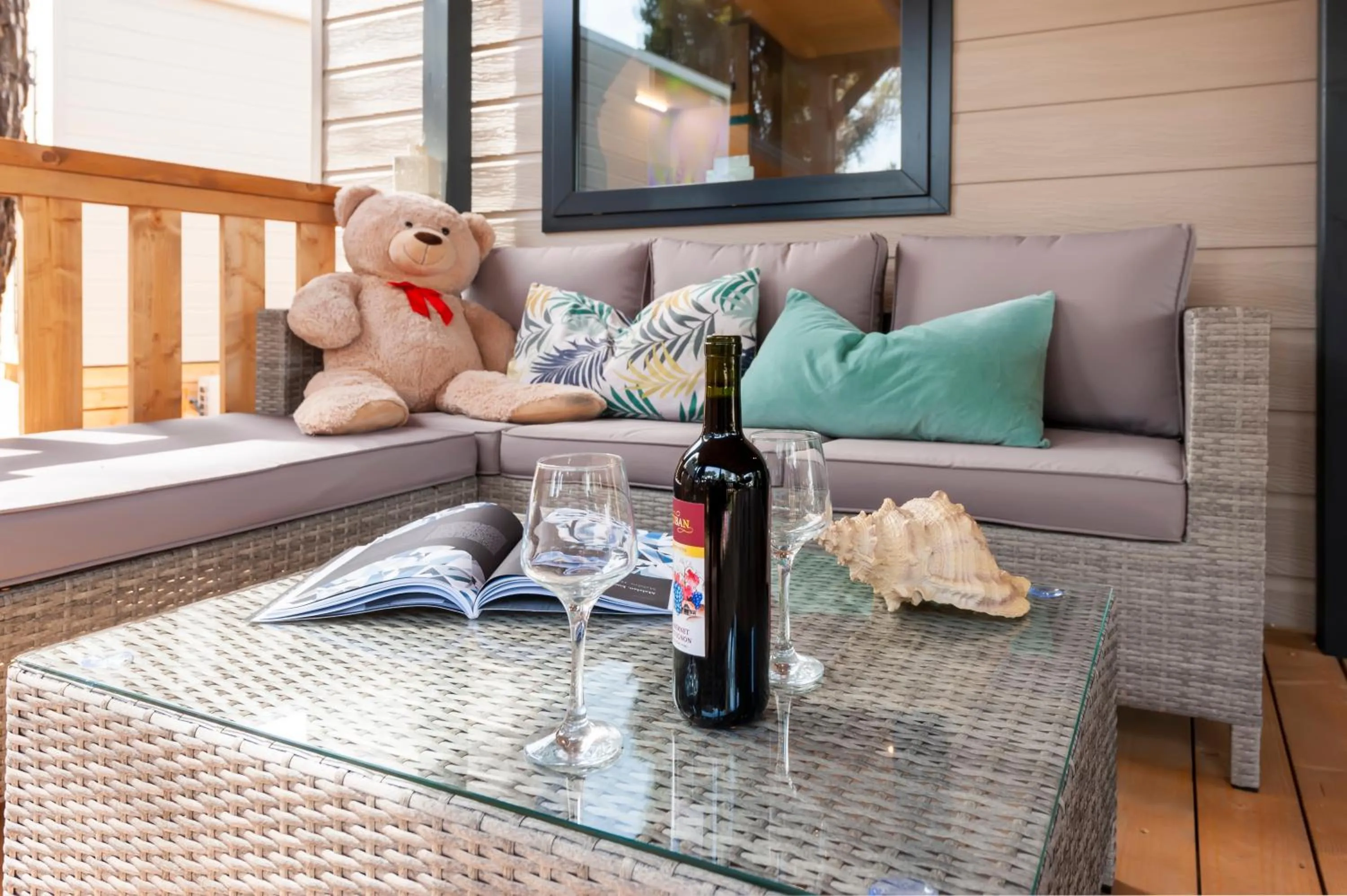 Seating area in Glamping and Mobile Homes Lavanda - Holiday Centre Bi VIllage