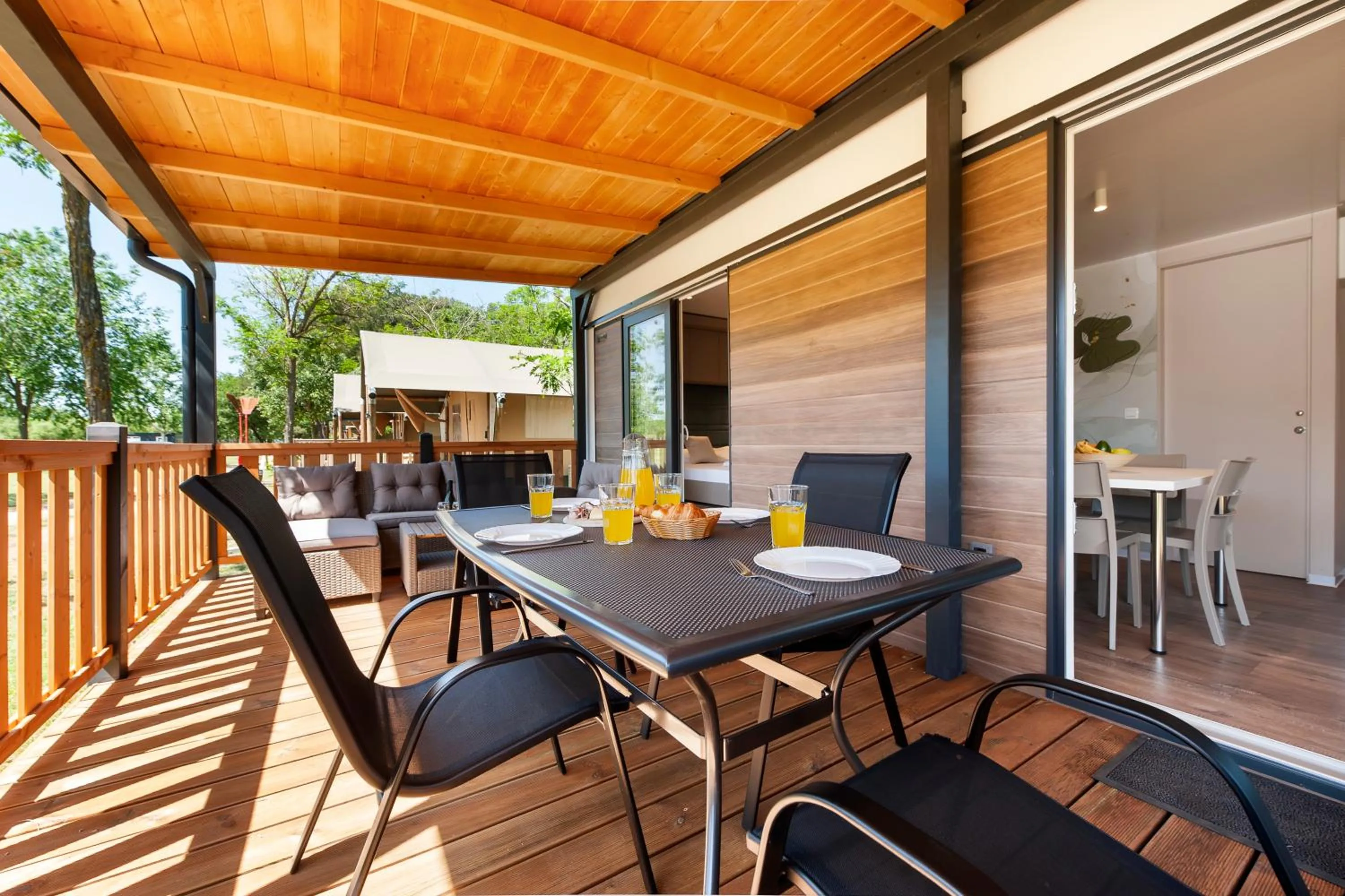 Patio in Glamping and Mobile Homes Lavanda - Holiday Centre Bi VIllage