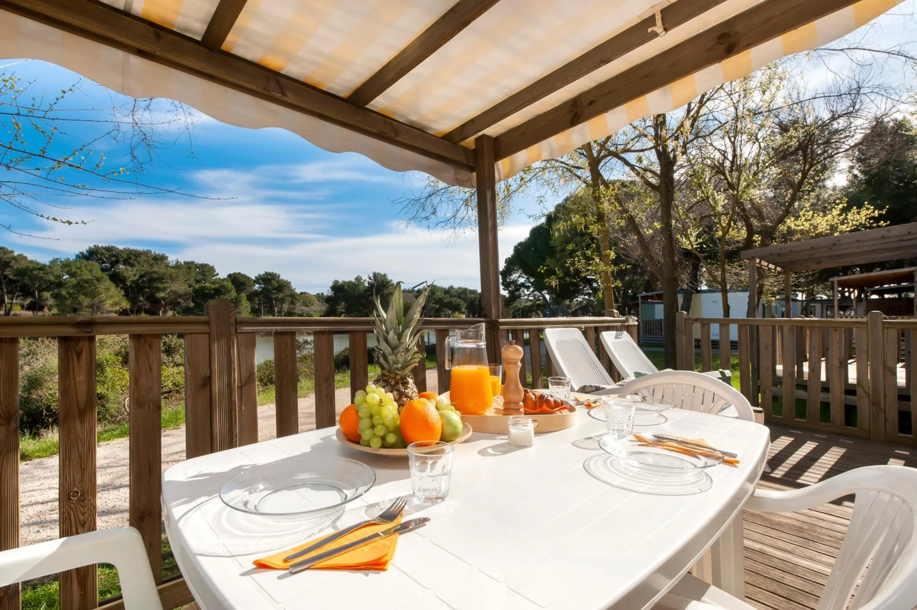 Patio in Glamping and Mobile Homes Lavanda - Holiday Centre Bi VIllage