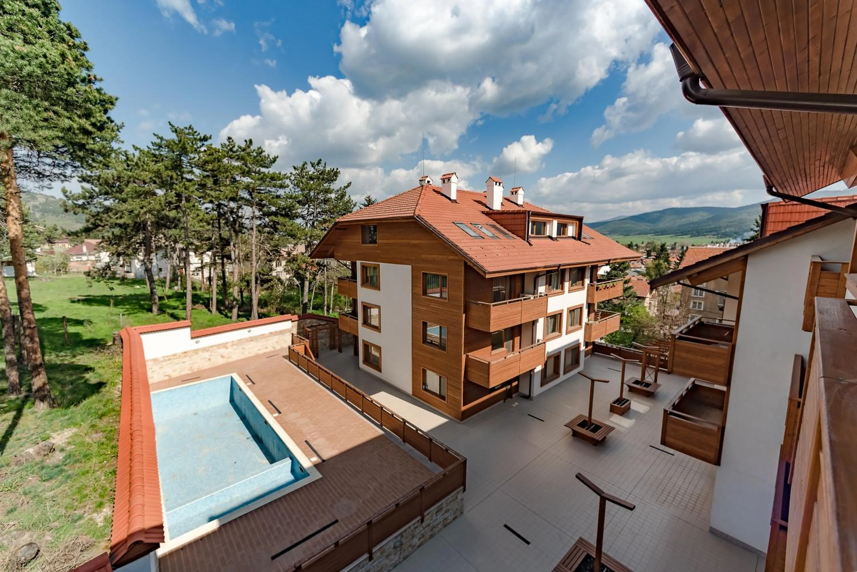Pool view in Veli Hills Apartments